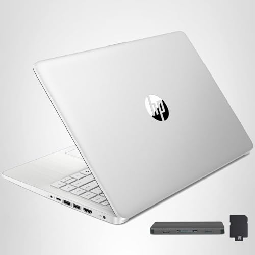 HP Stream 14" Laptop with AI Copilot, Flagship for Students & Business, 13th Gen Intel 4-Core, 4GB RAM, 256GB Storage (128GB UFS + 128GB Docking Station), Office 365 1-Year, Win 11 S, Sky Blue