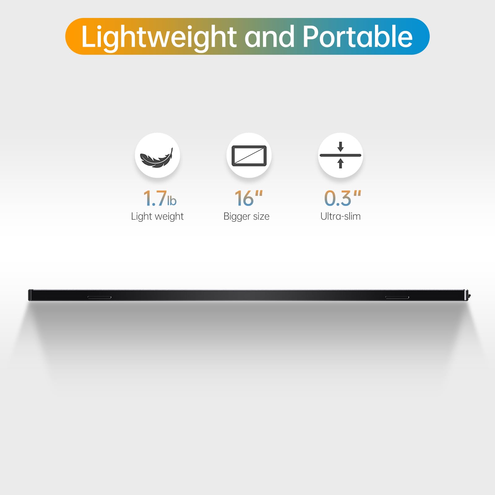 Anyuse Portable Monitor 15.6 Inch 1080P USB-C HDMI Ultra-Slim Travel Monitor with Kickstand, for Laptop, PC, Mac Phone, PS, Xbox, Swich IPS Ultra-Thin Zero Frame Gaming