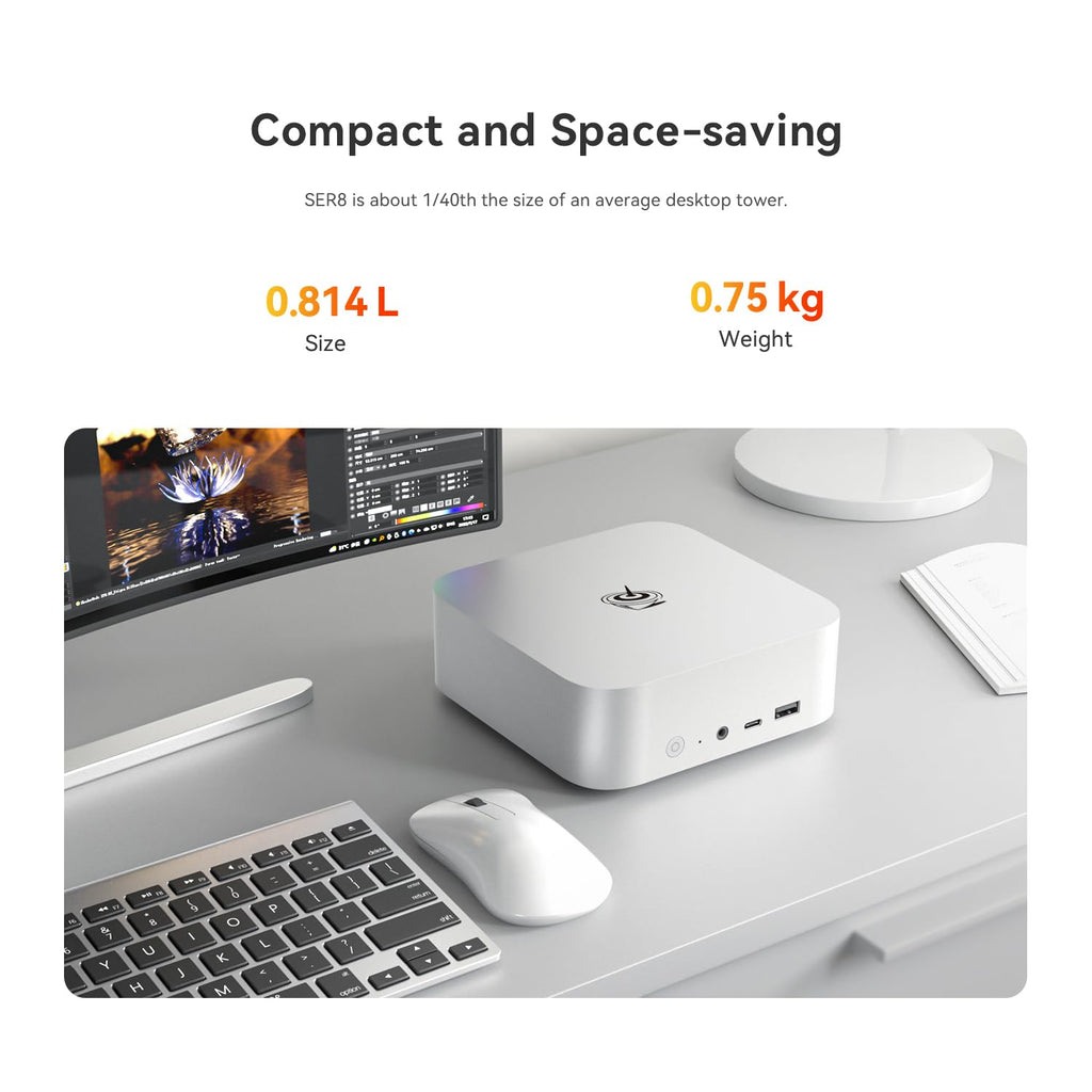 Beelink SER3 Mini PC, AMD Ryzen 3 3200U(14nm, 2C/4T) up to 3.5GHz, Mini Gaming Computer 16GB DDR4 RAM 500GB PCIE3.0 X4 SSD, Micro PC 4K@60Hz Dual Display, Mini Computer WiFi6/BT5.2/HTPC/W-11 Pro