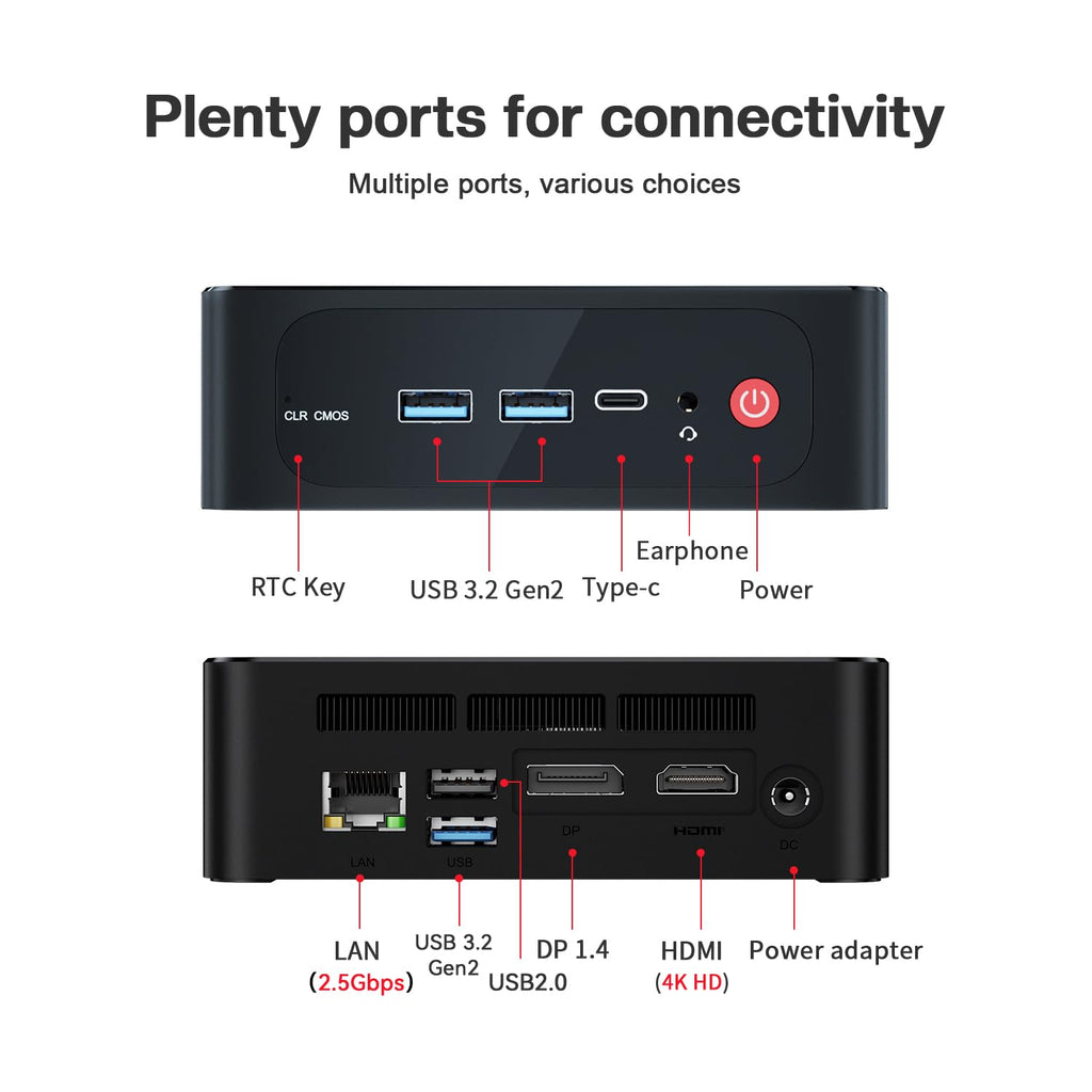 Beelink SER3 Mini PC, AMD Ryzen 3 3200U(14nm, 2C/4T) up to 3.5GHz, Mini Gaming Computer 16GB DDR4 RAM 500GB PCIE3.0 X4 SSD, Micro PC 4K@60Hz Dual Display, Mini Computer WiFi6/BT5.2/HTPC/W-11 Pro