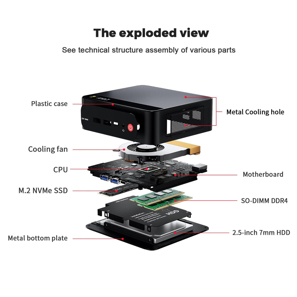 Beelink SER3 Mini PC, AMD Ryzen 3 3200U(14nm, 2C/4T) up to 3.5GHz, Mini Gaming Computer 16GB DDR4 RAM 500GB PCIE3.0 X4 SSD, Micro PC 4K@60Hz Dual Display, Mini Computer WiFi6/BT5.2/HTPC/W-11 Pro