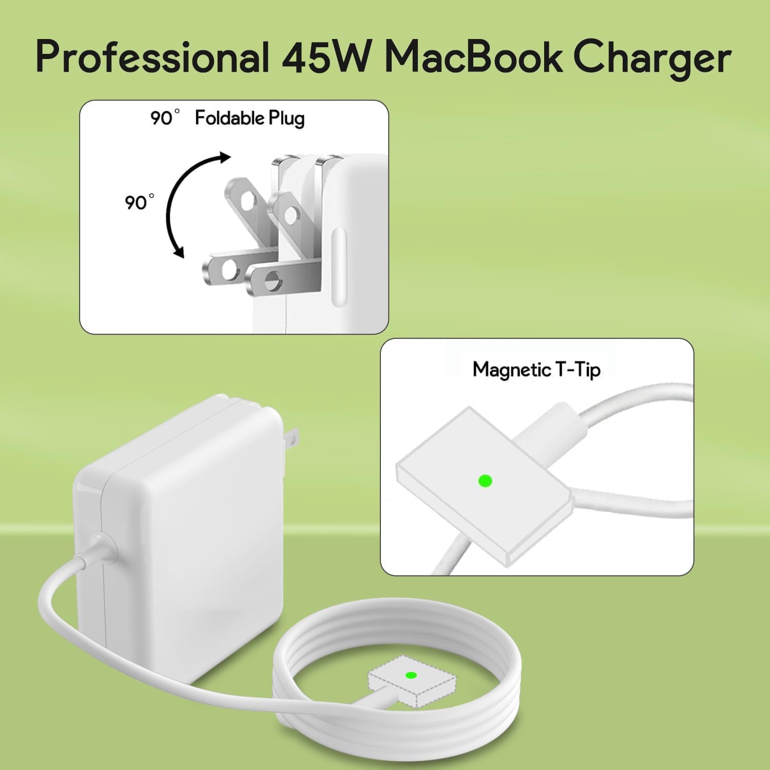 Mac Book Air Charger 45W Magnetic T-Tip Power Adapter for 2012-2017 11 and 13 Inch Models