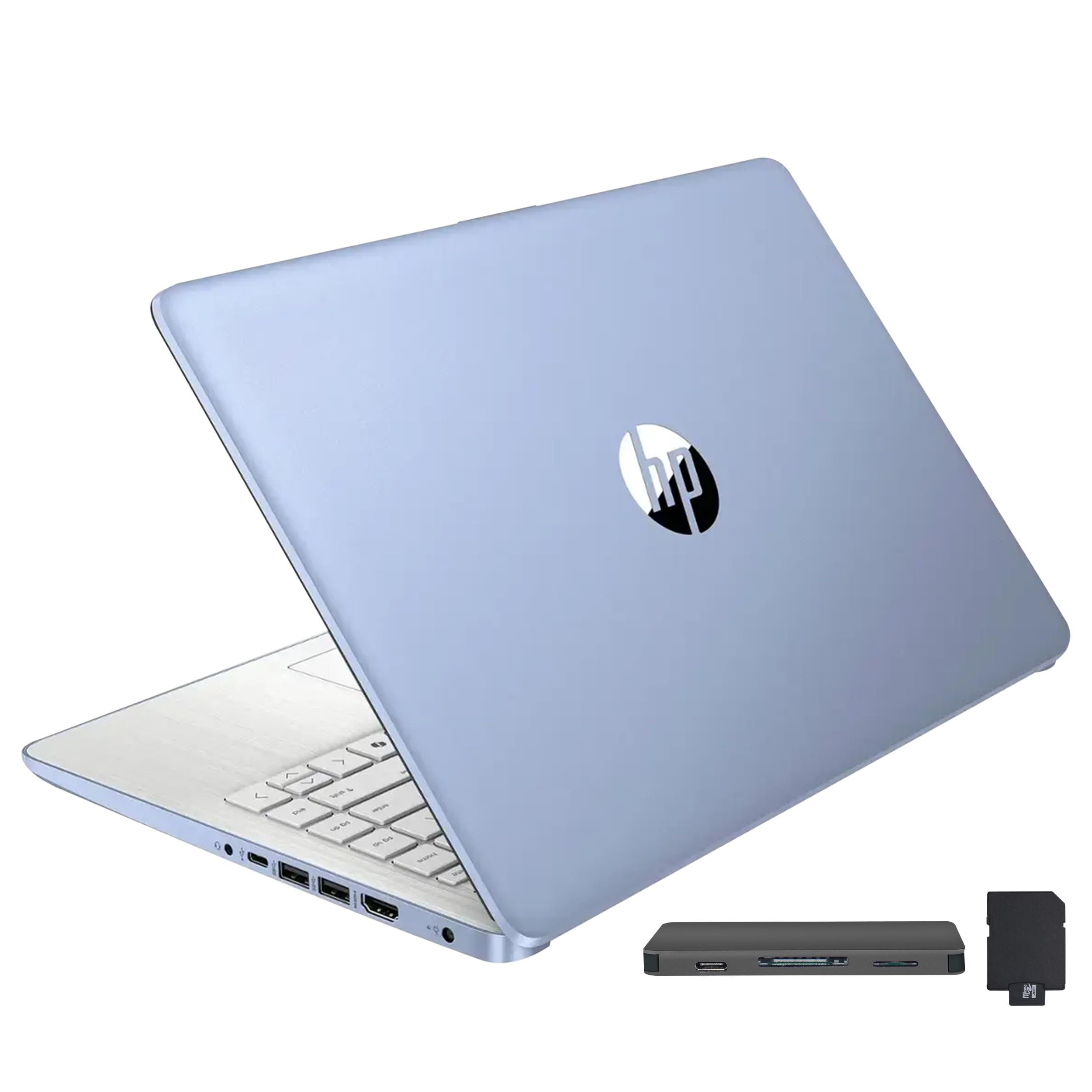 HP Stream 14" Laptop with AI Copilot, Flagship for Students & Business, 13th Gen Intel 4-Core, 4GB RAM, 256GB Storage (128GB UFS + 128GB Docking Station), Office 365 1-Year, Win 11 S, Sky Blue