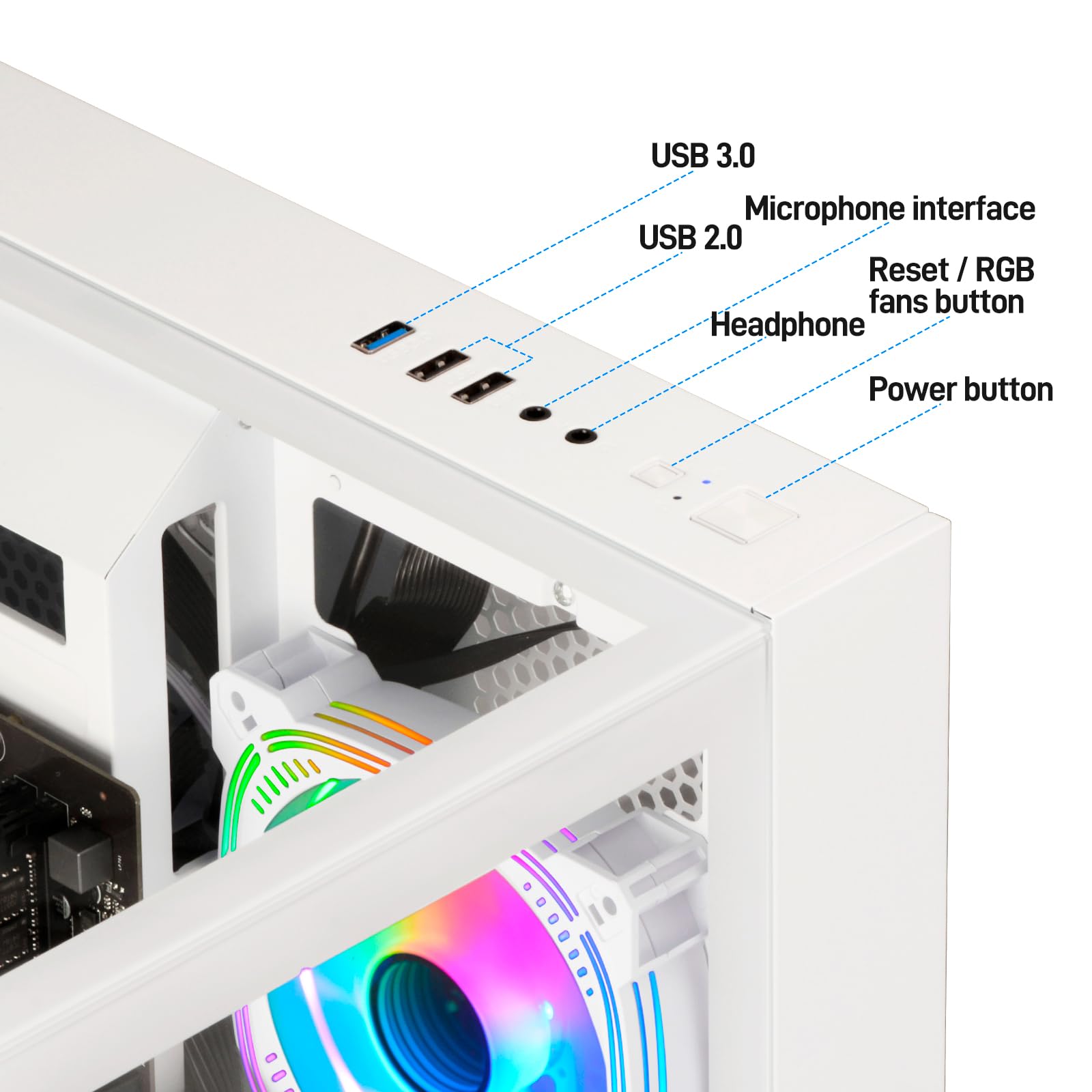 Prebuilt Gaming PC Desktop | Ryzen 5 6Cores 3.6G Up to 4.1G | RX 560 4G Graphics Card | 16G DDR4 RAM | 512G SSD | Wi-Fi 6 | Tower Computer White