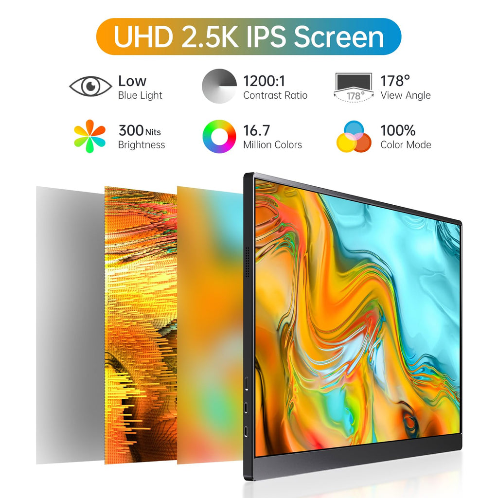 Anyuse Portable Monitor 15.6 Inch 1080P USB-C HDMI Ultra-Slim Travel Monitor with Kickstand, for Laptop, PC, Mac Phone, PS, Xbox, Swich IPS Ultra-Thin Zero Frame Gaming