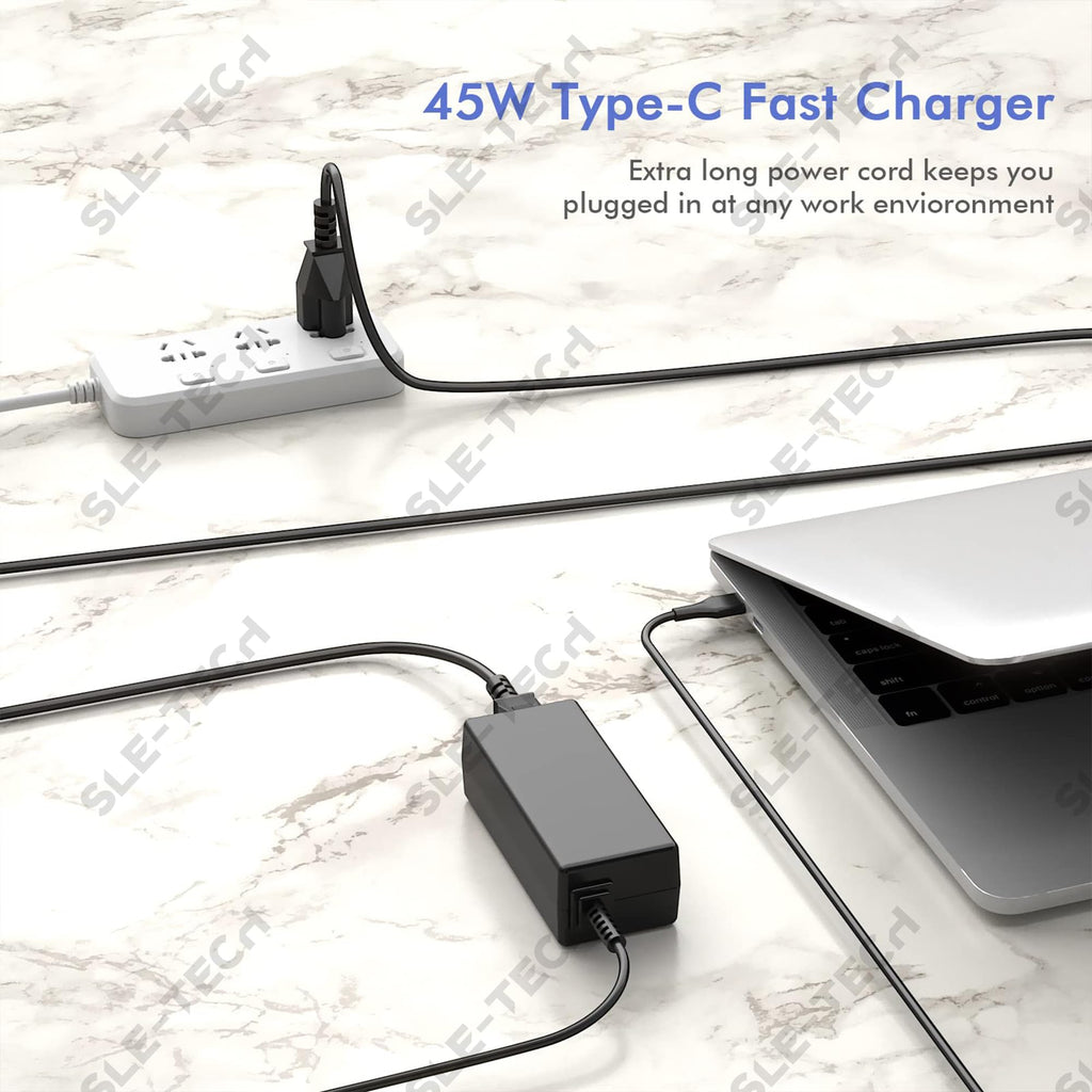 SLE-TECH 45W USB C Laptop Charger Compatible with HP Chromebook Lenovo Thinkpad Yoga,Dell Chromebook 3100,Latitude 5420,Asus,Samsung,Acer,Google Series Type C Fast Charging Power