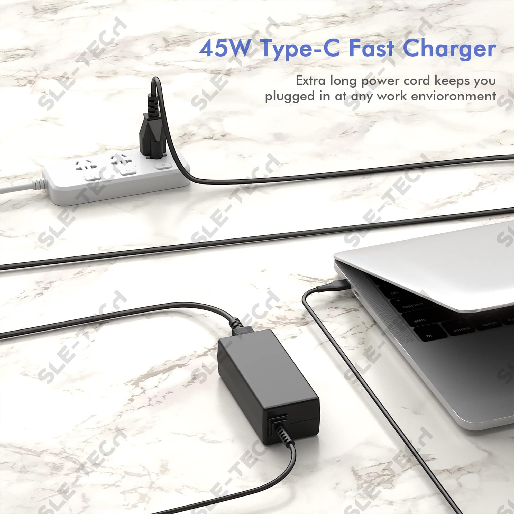 SLE-TECH 45W USB C Laptop Charger Compatible with HP Chromebook Lenovo Thinkpad Yoga,Dell Chromebook 3100,Latitude 5420,Asus,Samsung,Acer,Google Series Type C Fast Charging Power