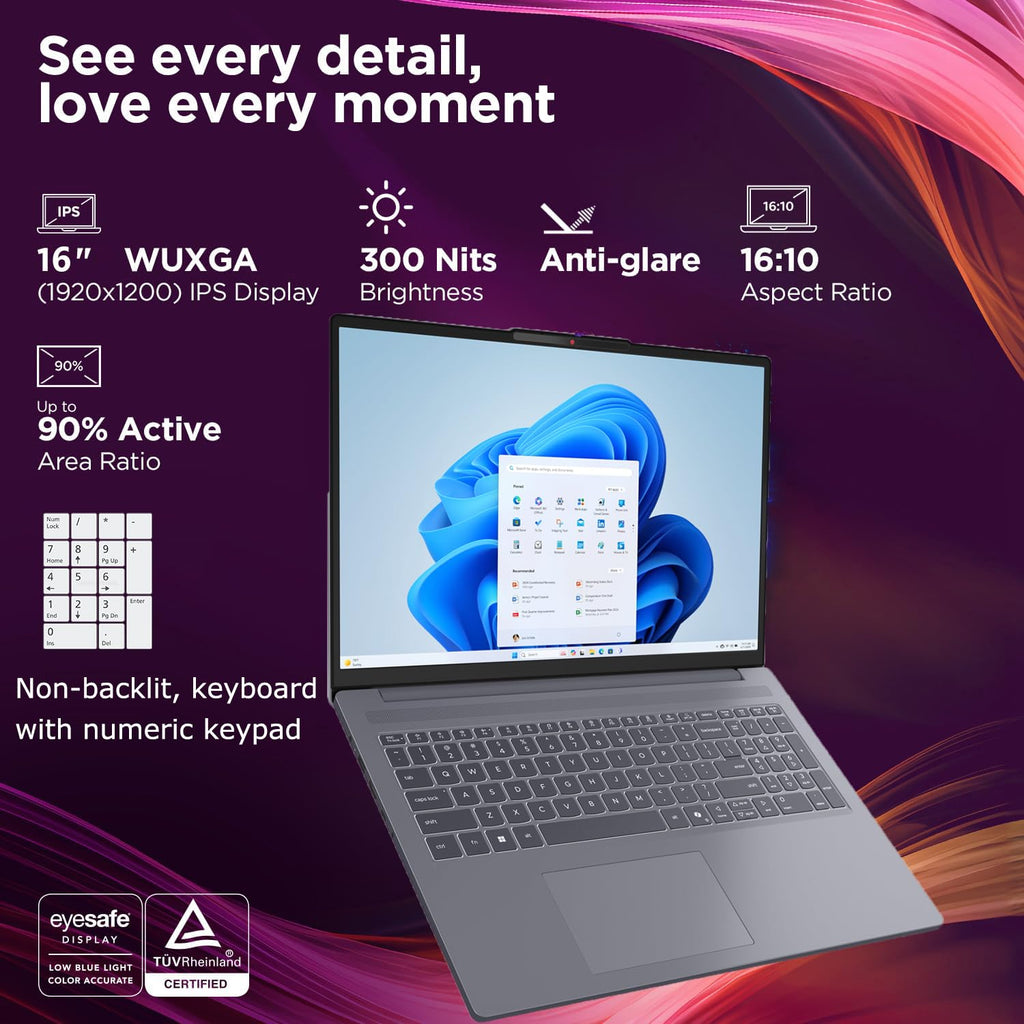 Lenovo IdeaPad Business Laptop with Microsoft 365 • 11 Hour Battery • Intel High Performance CPU • 8GB RAM • 128GB Internal SSD | with Additional 1TB One Drive Storage • SD-Card Reader • Windows 11