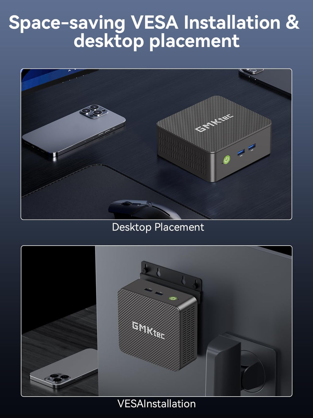 GMKtec Mini PC, G3 PRO Intel Core i3-10110U (Beats 4300U/N150), 16GB DDR4 RAM (Dual Channel) 256GB PCIe M.2 SSD, Desktop Computer 4K Dual HDMI/USB3.2/WiFi 6/BT5.2/2.5GbE for Office