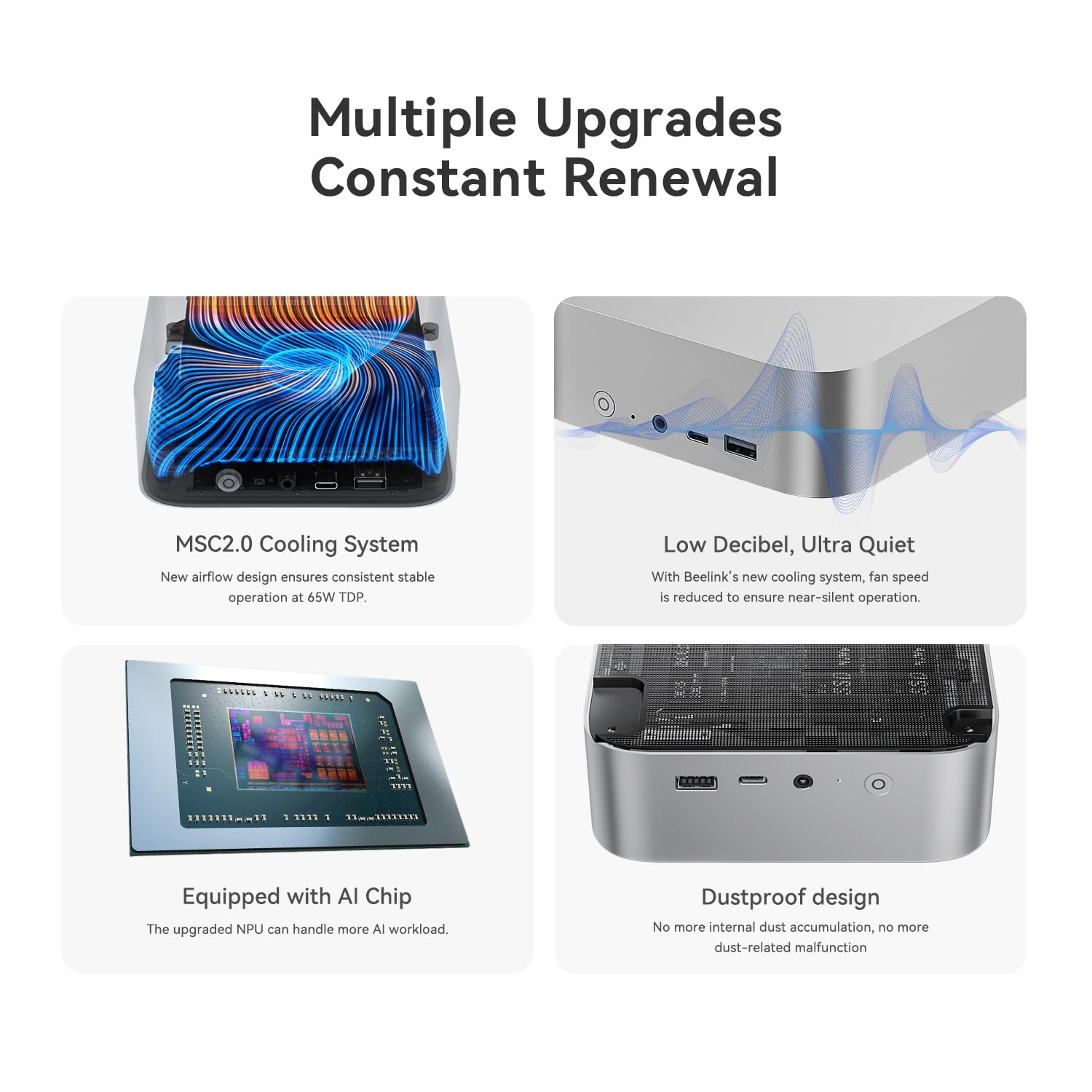 Beelink SER3 Mini PC, AMD Ryzen 3 3200U(14nm, 2C/4T) up to 3.5GHz, Mini Gaming Computer 16GB DDR4 RAM 500GB PCIE3.0 X4 SSD, Micro PC 4K@60Hz Dual Display, Mini Computer WiFi6/BT5.2/HTPC/W-11 Pro