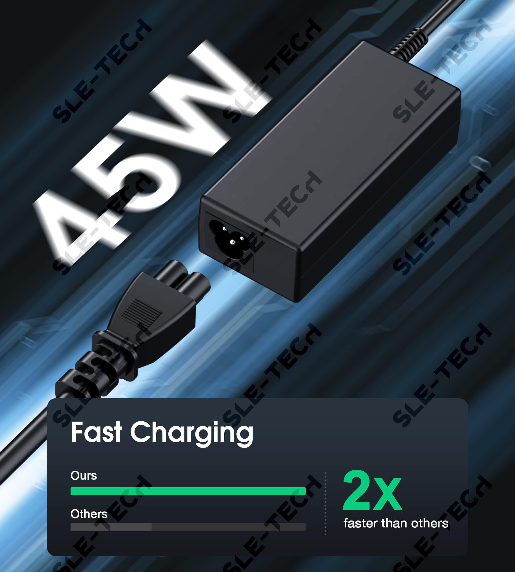 SLE-TECH 45W USB C Laptop Charger Compatible with HP Chromebook Lenovo Thinkpad Yoga,Dell Chromebook 3100,Latitude 5420,Asus,Samsung,Acer,Google Series Type C Fast Charging Power