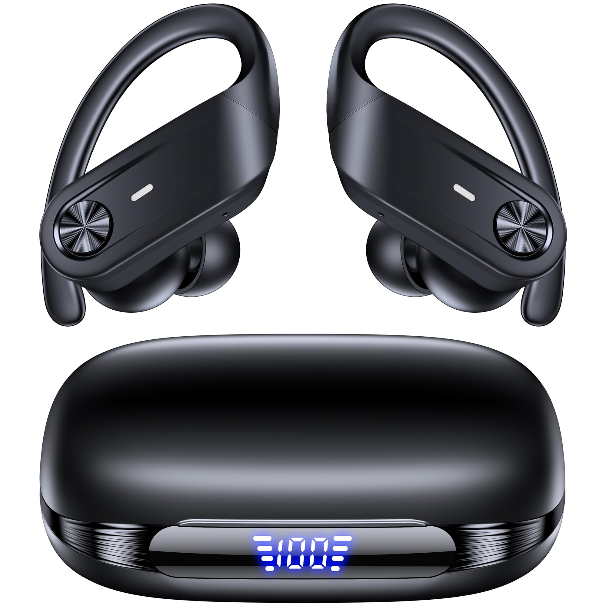 Hybrid Active Noise Cancelling Wireless Ear Buds 80 Hrs Playtime Hi-Res Stereo Quality Bluetooth Earbuds with Transparency Mode Headphones Bluetooth Earhooks ANC Earphones for Work Sports Travel