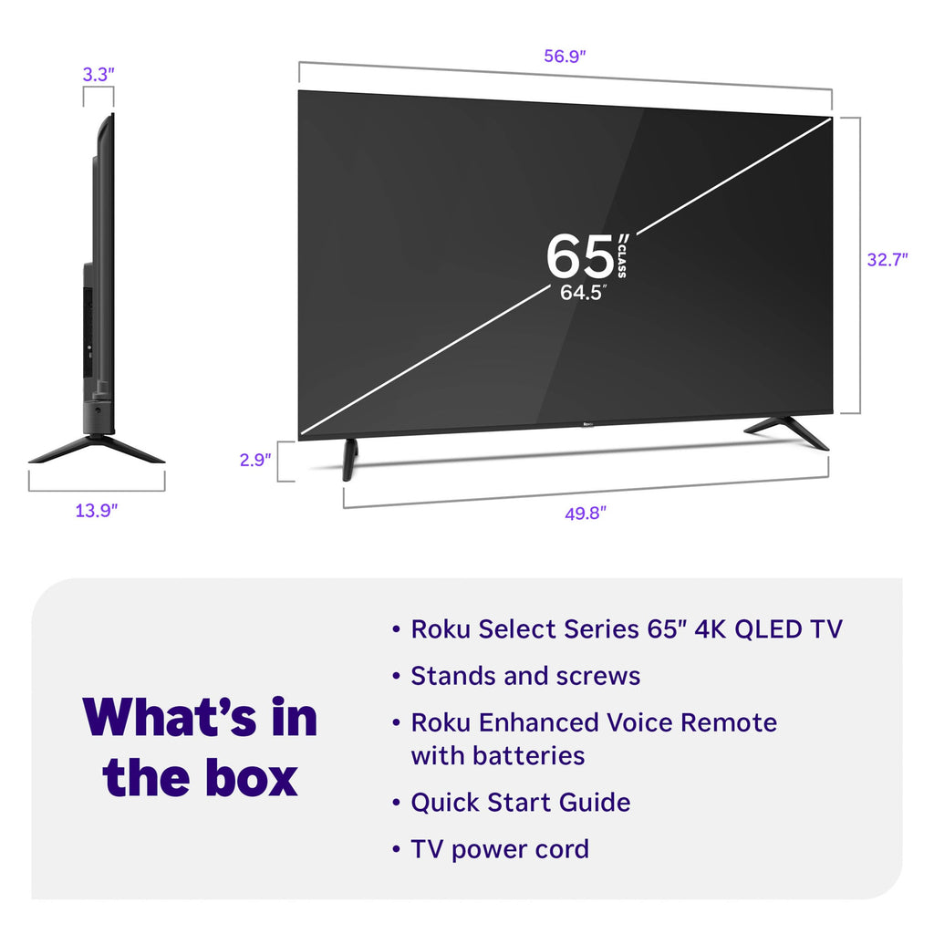 Roku Smart TV – 43-Inch Select Series, 4K HDR TV – Roku TV with Roku Remote – Flat Screen LED Television with Wi-Fi for Streaming Live Local News, Sports, Family Entertainment