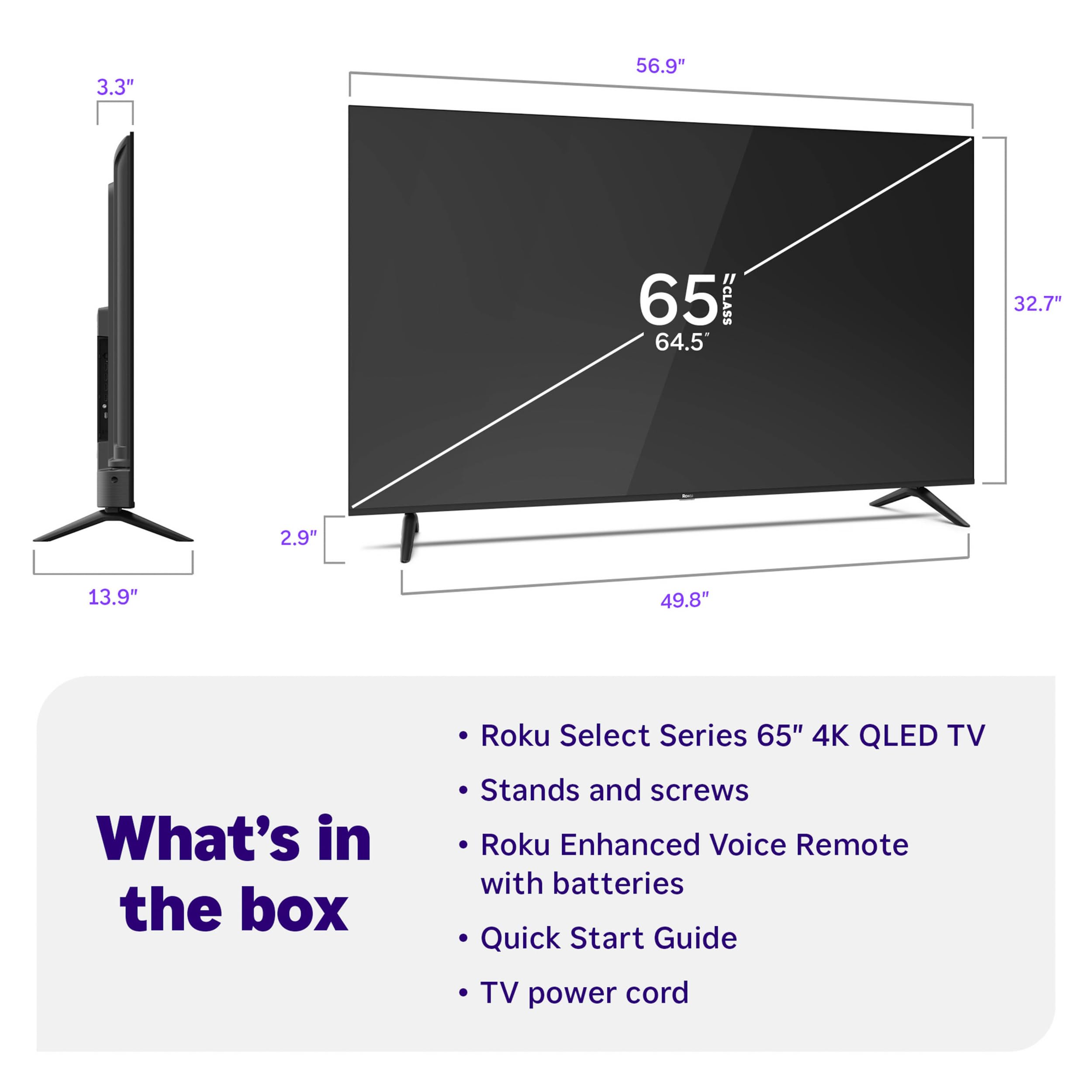 Roku Smart TV – 43-Inch Select Series, 4K HDR TV – Roku TV with Roku Remote – Flat Screen LED Television with Wi-Fi for Streaming Live Local News, Sports, Family Entertainment