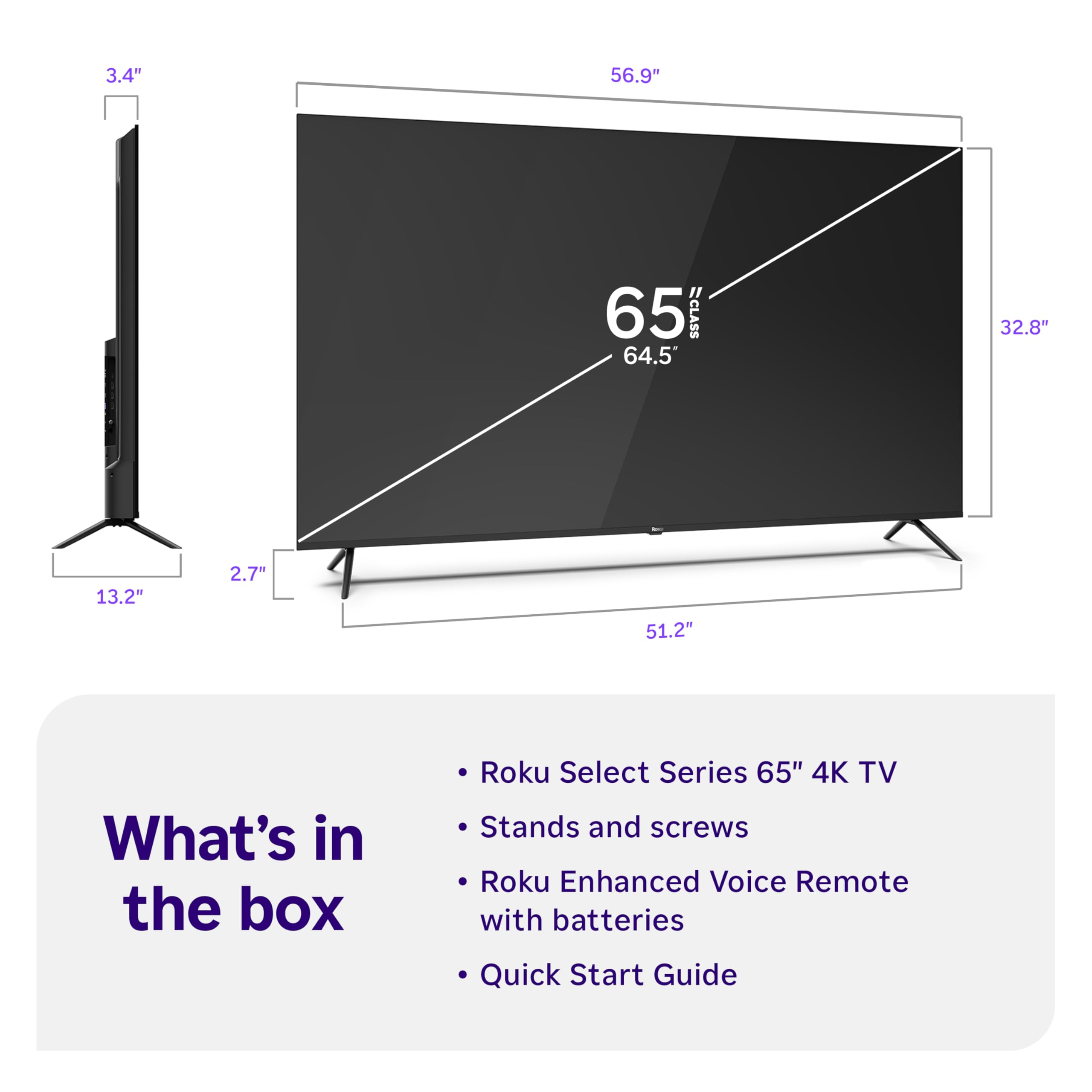 Roku Smart TV – 43-Inch Select Series, 4K HDR TV – Roku TV with Roku Remote – Flat Screen LED Television with Wi-Fi for Streaming Live Local News, Sports, Family Entertainment