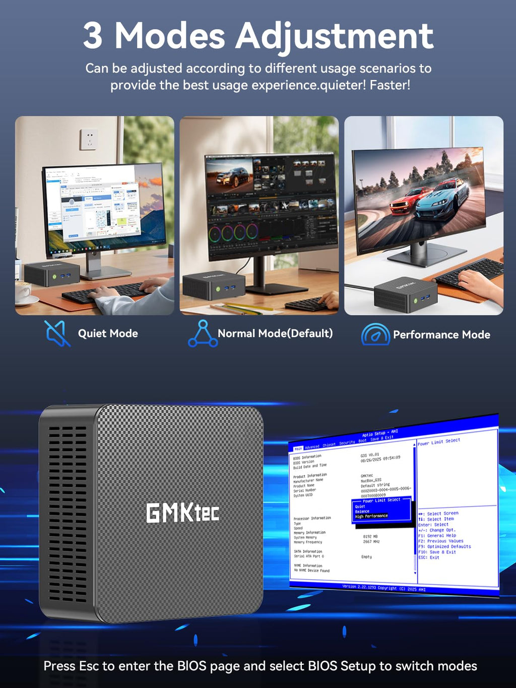 GMKtec Mini PC, G3 PRO Intel Core i3-10110U (Beats 4300U/N150), 16GB DDR4 RAM (Dual Channel) 256GB PCIe M.2 SSD, Desktop Computer 4K Dual HDMI/USB3.2/WiFi 6/BT5.2/2.5GbE for Office