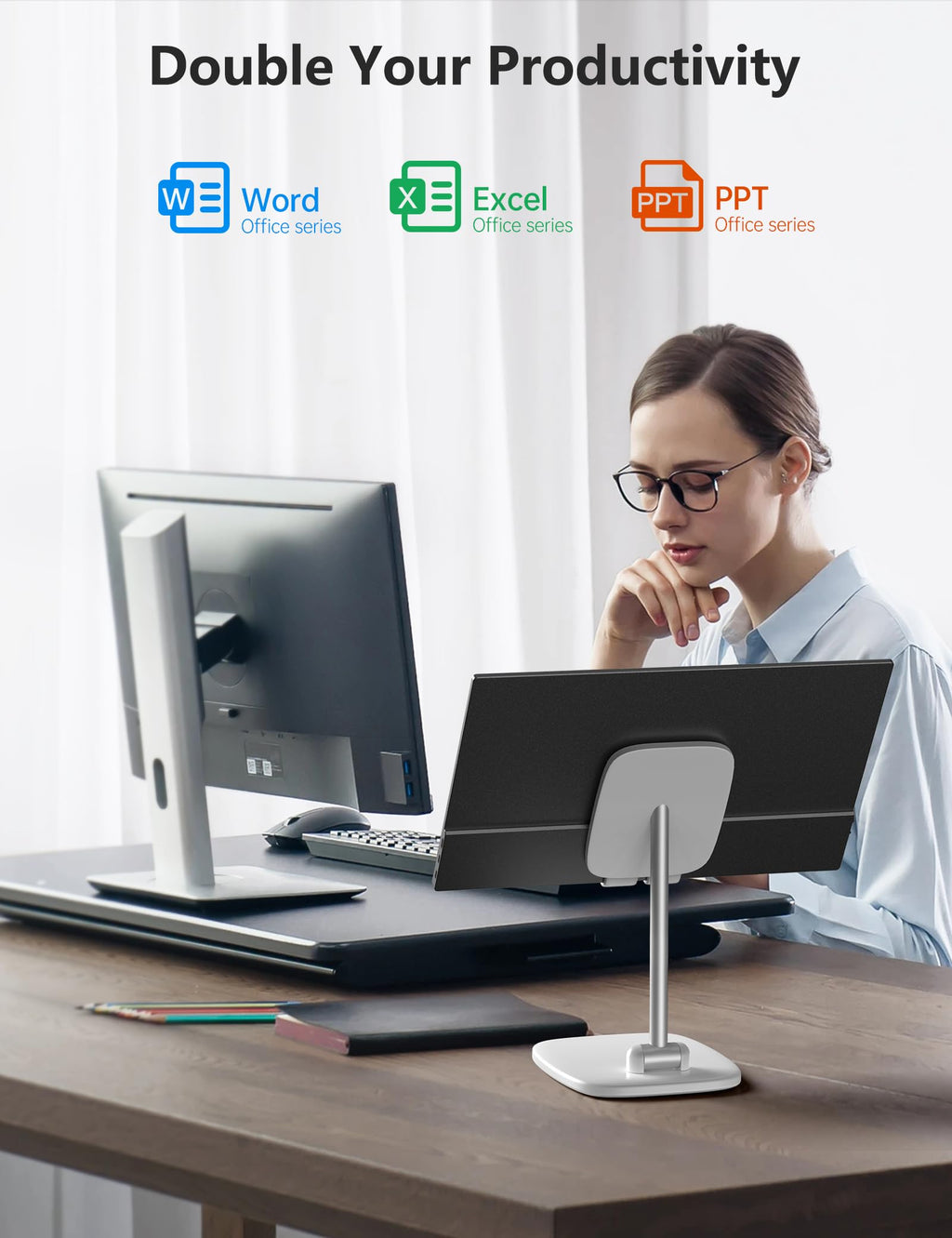 Anyuse Portable Monitor 15.6 Inch 1080P USB-C HDMI Ultra-Slim Travel Monitor with Kickstand, for Laptop, PC, Mac Phone, PS, Xbox, Swich IPS Ultra-Thin Zero Frame Gaming