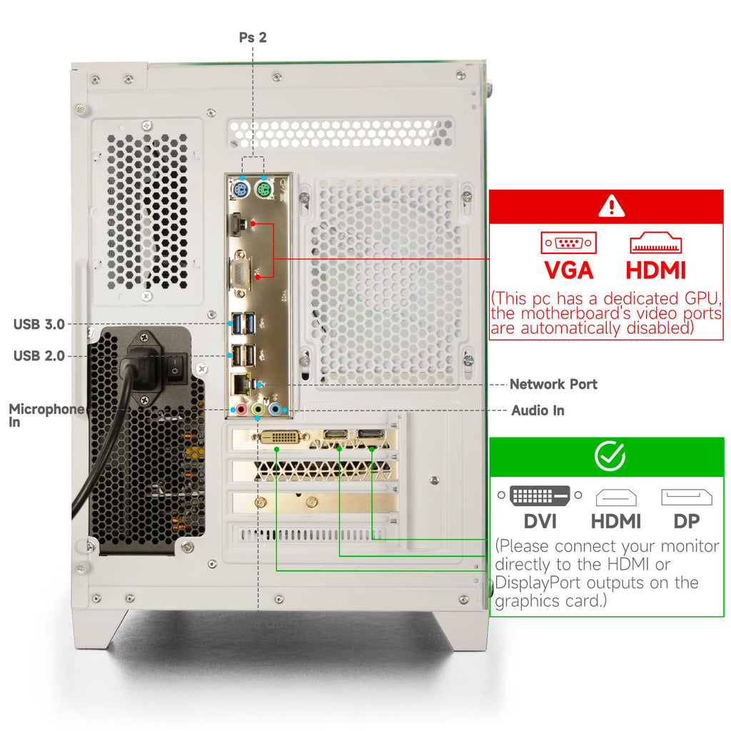 Prebuilt Gaming PC Desktop | Ryzen 5 6Cores 3.6G Up to 4.1G | RX 560 4G Graphics Card | 16G DDR4 RAM | 512G SSD | Wi-Fi 6 | Tower Computer White