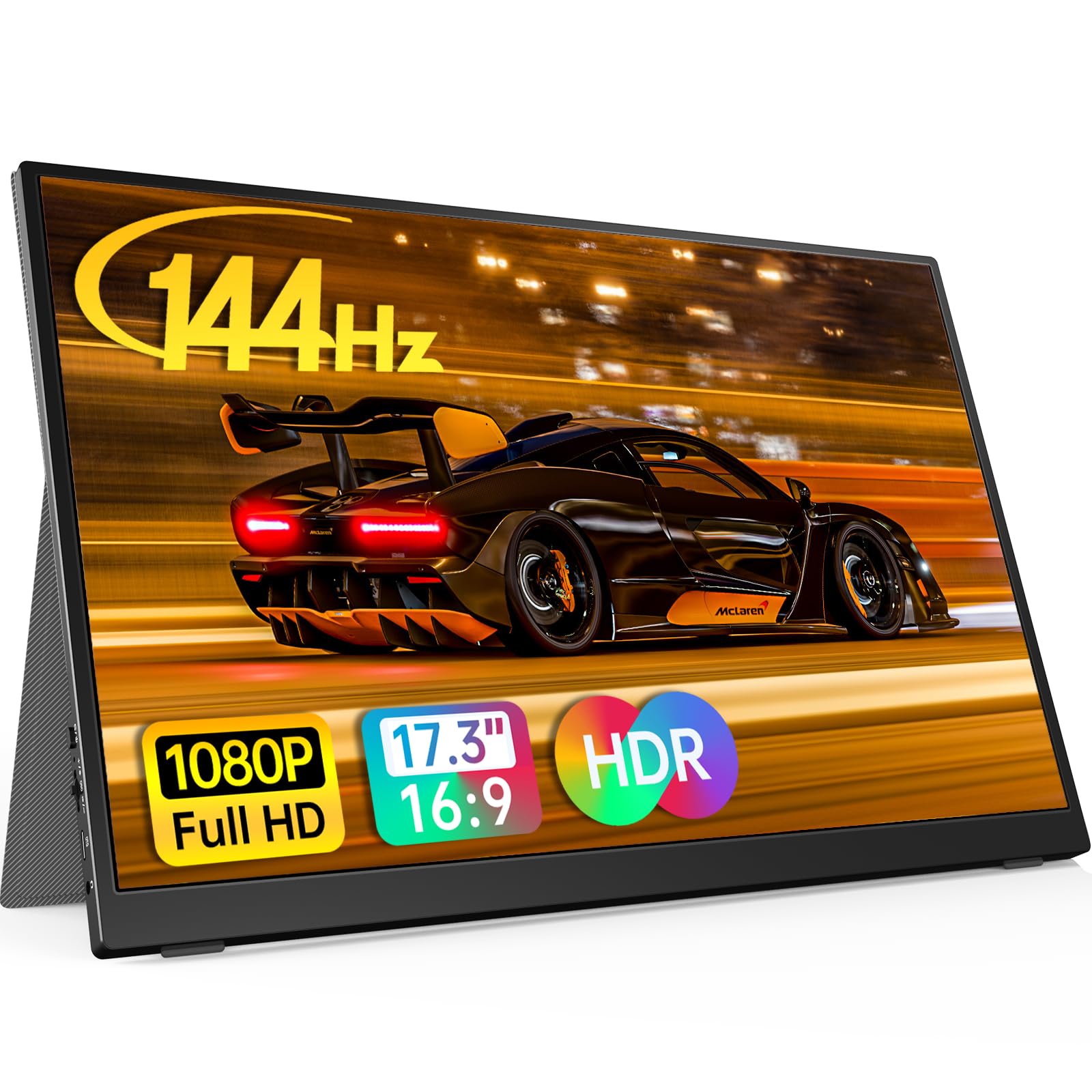 Anyuse Portable Monitor 15.6 Inch 1080P USB-C HDMI Ultra-Slim Travel Monitor with Kickstand, for Laptop, PC, Mac Phone, PS, Xbox, Swich IPS Ultra-Thin Zero Frame Gaming