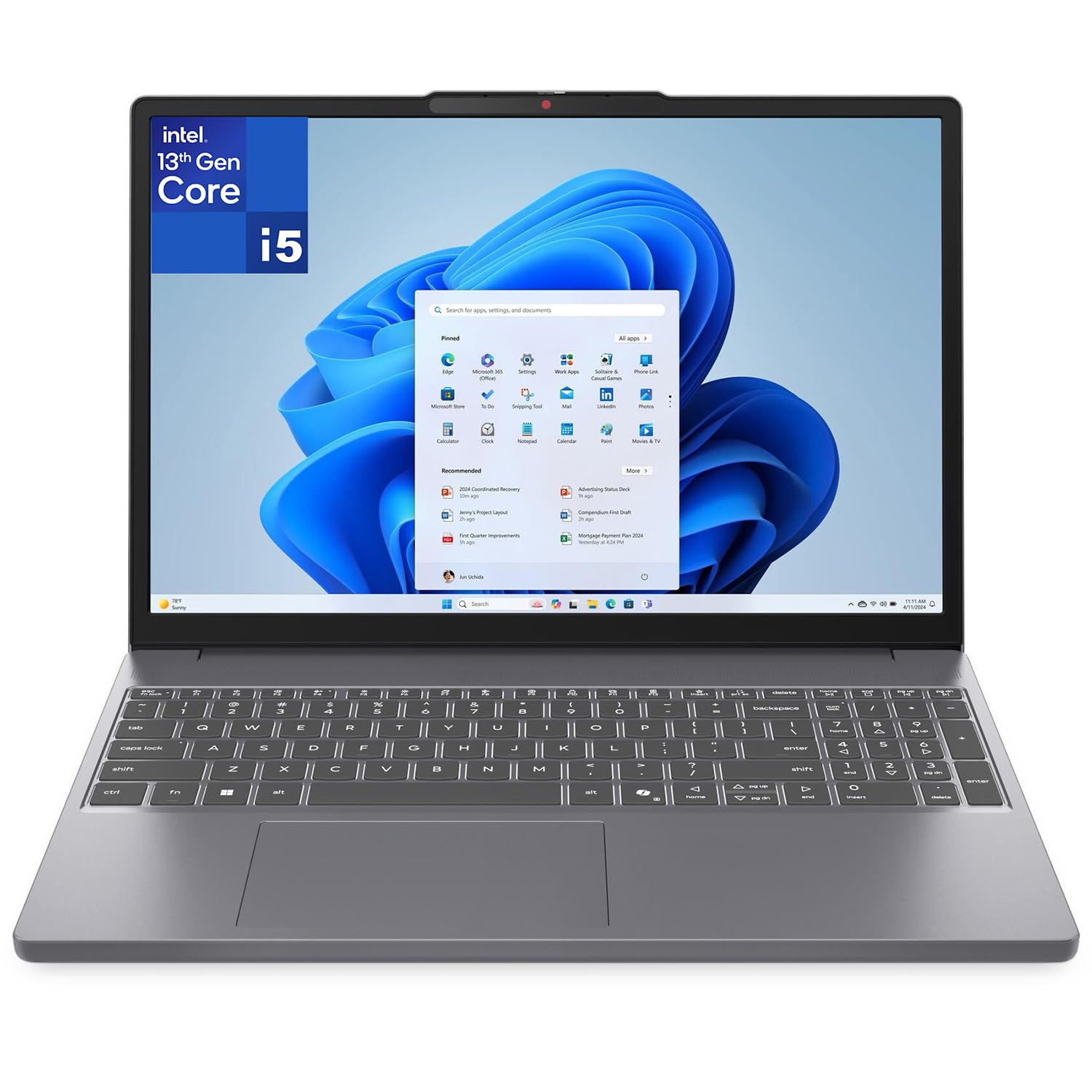 Lenovo IdeaPad Business Laptop with Microsoft 365 • 11 Hour Battery • Intel High Performance CPU • 8GB RAM • 128GB Internal SSD | with Additional 1TB One Drive Storage • SD-Card Reader • Windows 11