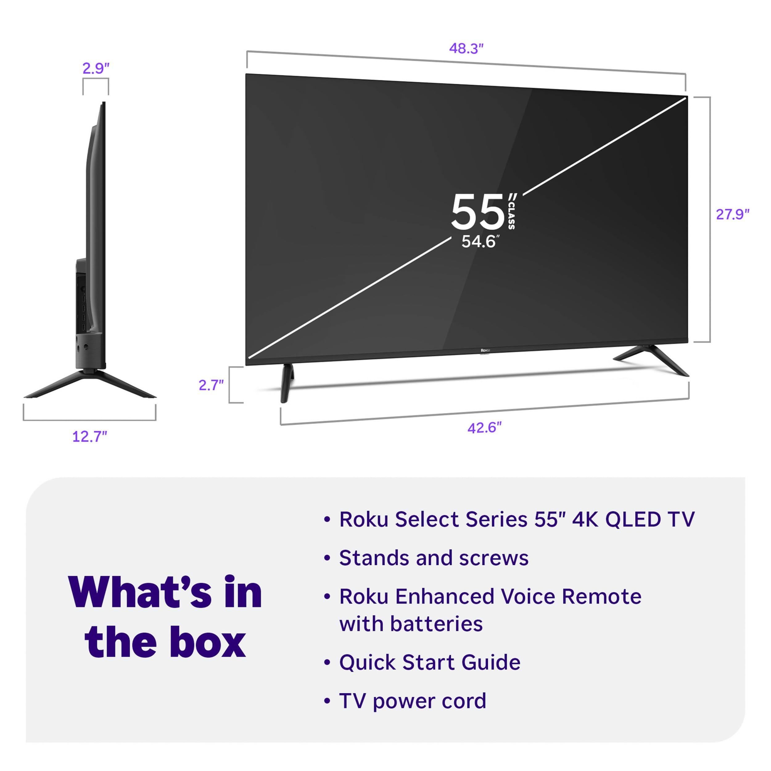 Roku Smart TV – 43-Inch Select Series, 4K HDR TV – Roku TV with Roku Remote – Flat Screen LED Television with Wi-Fi for Streaming Live Local News, Sports, Family Entertainment