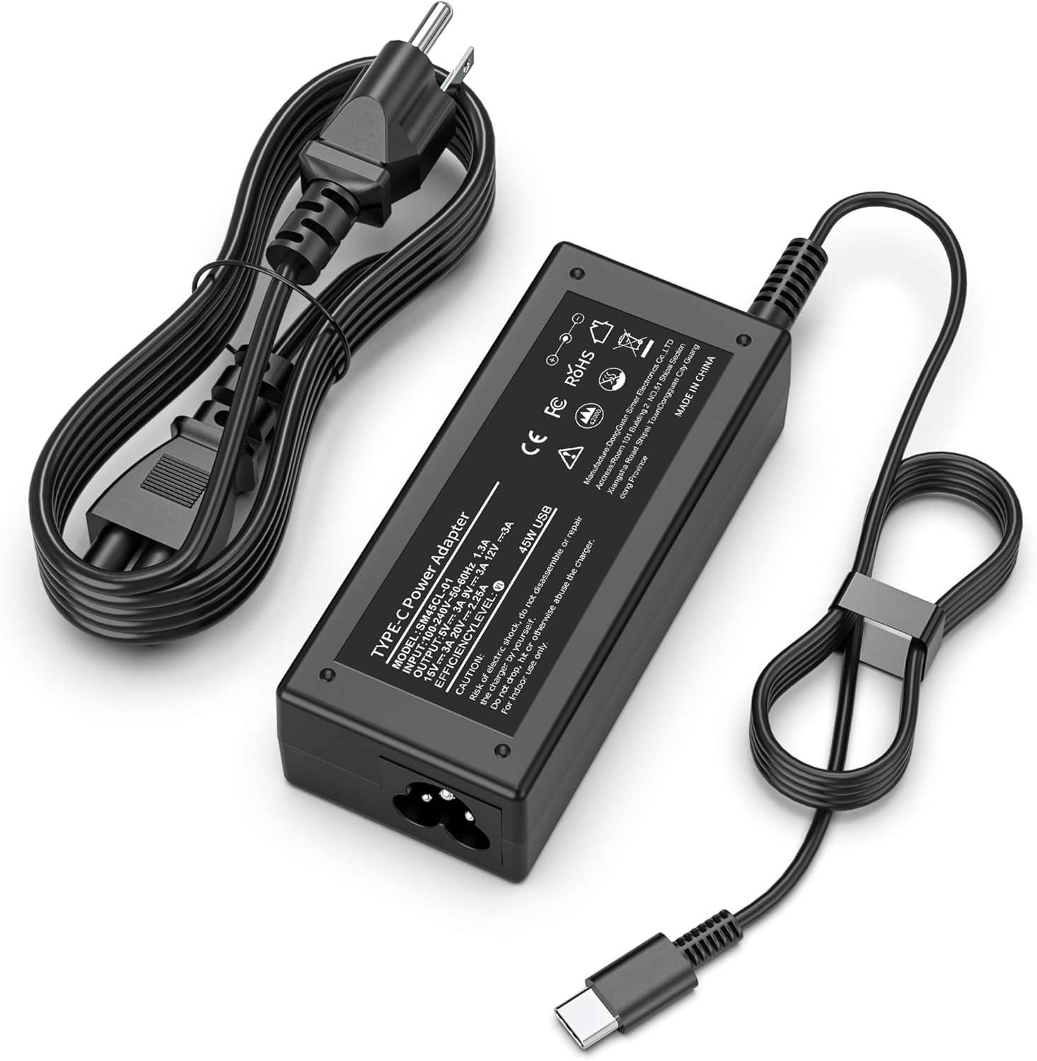 SLE-TECH 45W USB C Laptop Charger Compatible with HP Chromebook Lenovo Thinkpad Yoga,Dell Chromebook 3100,Latitude 5420,Asus,Samsung,Acer,Google Series Type C Fast Charging Power