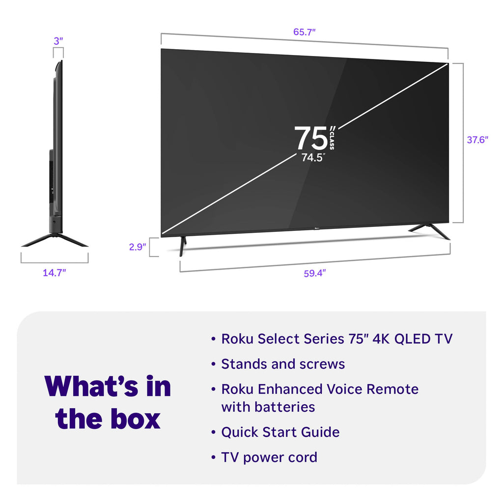 Roku Smart TV – 43-Inch Select Series, 4K HDR TV – Roku TV with Roku Remote – Flat Screen LED Television with Wi-Fi for Streaming Live Local News, Sports, Family Entertainment