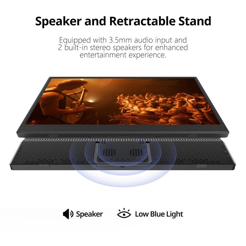 Anyuse Portable Monitor 15.6 Inch 1080P USB-C HDMI Ultra-Slim Travel Monitor with Kickstand, for Laptop, PC, Mac Phone, PS, Xbox, Swich IPS Ultra-Thin Zero Frame Gaming