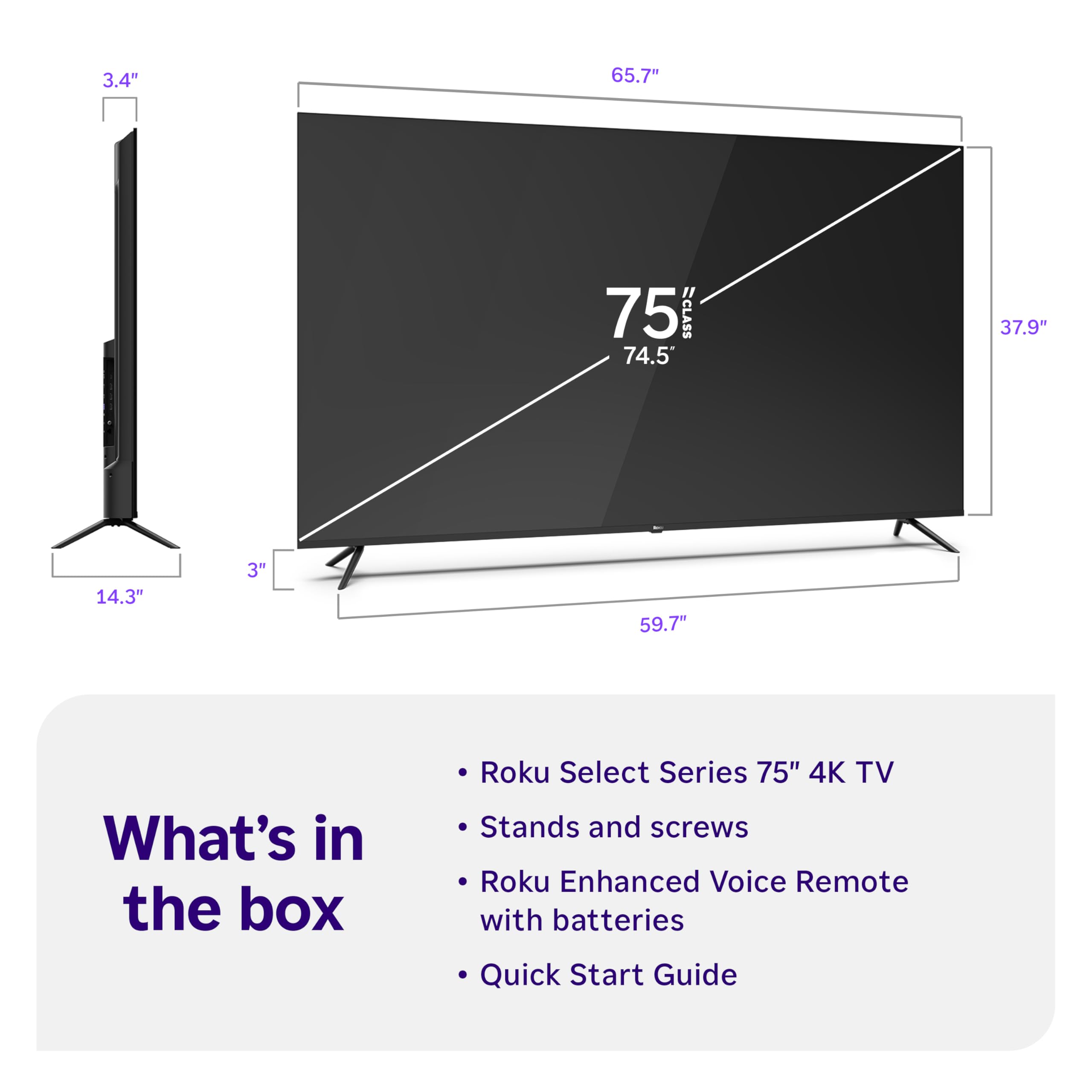 Roku Smart TV – 43-Inch Select Series, 4K HDR TV – Roku TV with Roku Remote – Flat Screen LED Television with Wi-Fi for Streaming Live Local News, Sports, Family Entertainment