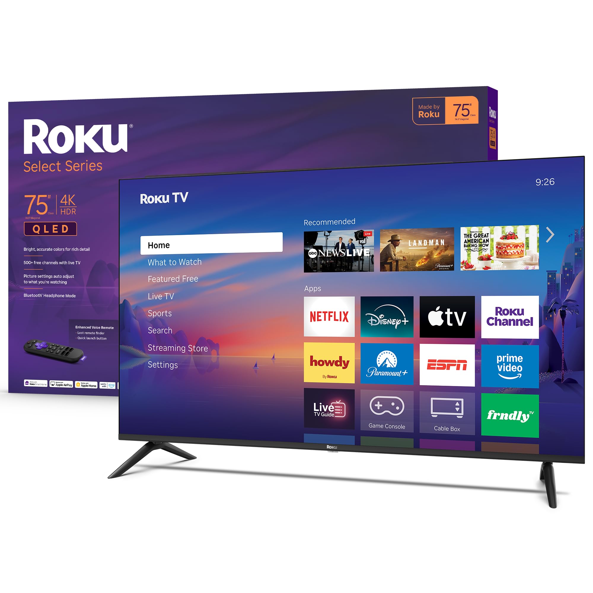 Roku Smart TV – 43-Inch Select Series, 4K HDR TV – Roku TV with Roku Remote – Flat Screen LED Television with Wi-Fi for Streaming Live Local News, Sports, Family Entertainment