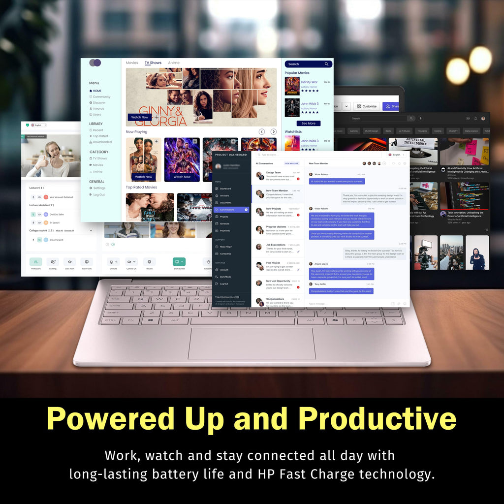 HP Stream 14" Laptop with AI Copilot, Flagship for Students & Business, 13th Gen Intel 4-Core, 4GB RAM, 256GB Storage (128GB UFS + 128GB Docking Station), Office 365 1-Year, Win 11 S, Sky Blue