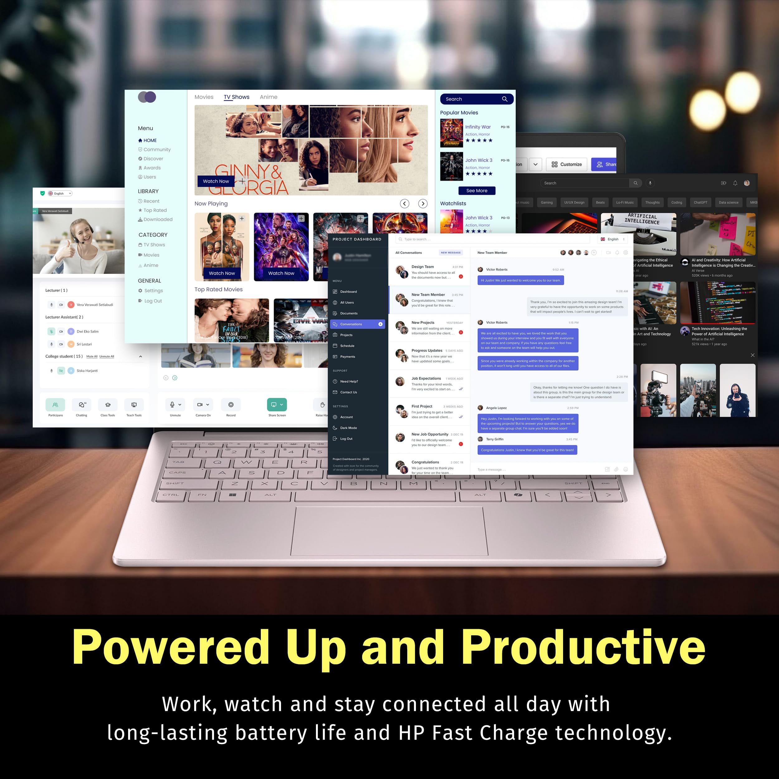 HP Stream 14" Laptop with AI Copilot, Flagship for Students & Business, 13th Gen Intel 4-Core, 4GB RAM, 256GB Storage (128GB UFS + 128GB Docking Station), Office 365 1-Year, Win 11 S, Sky Blue