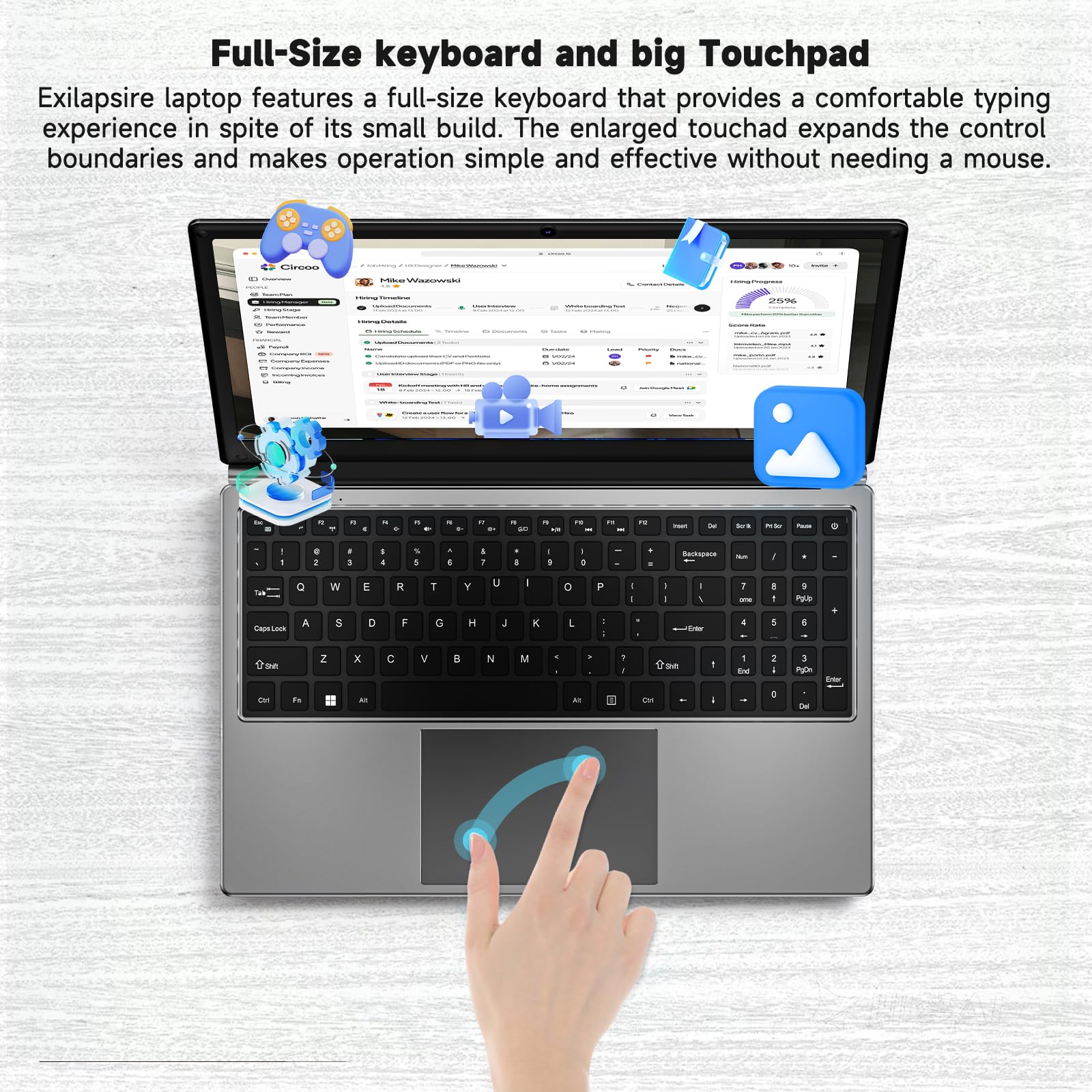 16 inch Laptop Computer,8GB RAM 256GB SSD Storage Laptop PC,with AMD A9 Processor(up to 3.2GHz),IPS FHD Display,Win11 Pro,Students & Work Notebook Computer,9000mAh Battery,Cooling System