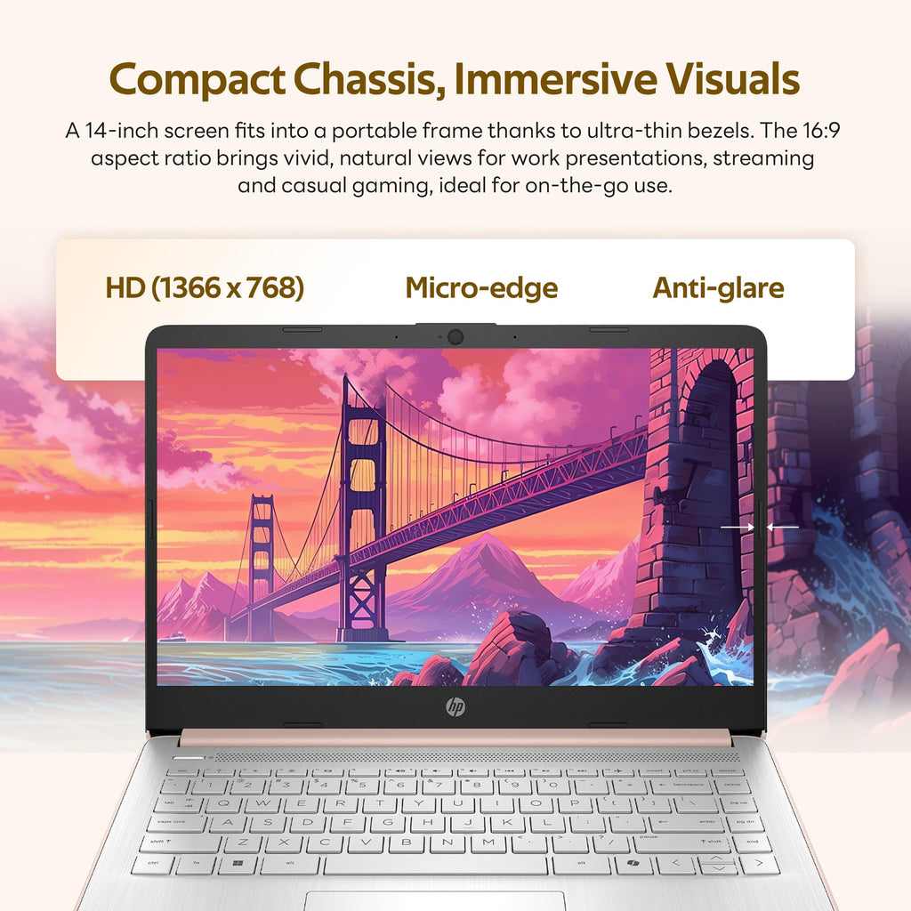 HP Stream 14" Laptop with AI Copilot, Flagship for Students & Business, 13th Gen Intel 4-Core, 4GB RAM, 256GB Storage (128GB UFS + 128GB Docking Station), Office 365 1-Year, Win 11 S, Sky Blue