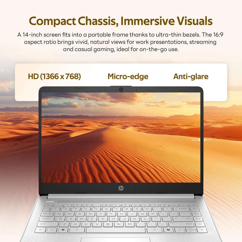 HP Stream 14" Laptop with AI Copilot, Flagship for Students & Business, 13th Gen Intel 4-Core, 4GB RAM, 256GB Storage (128GB UFS + 128GB Docking Station), Office 365 1-Year, Win 11 S, Sky Blue