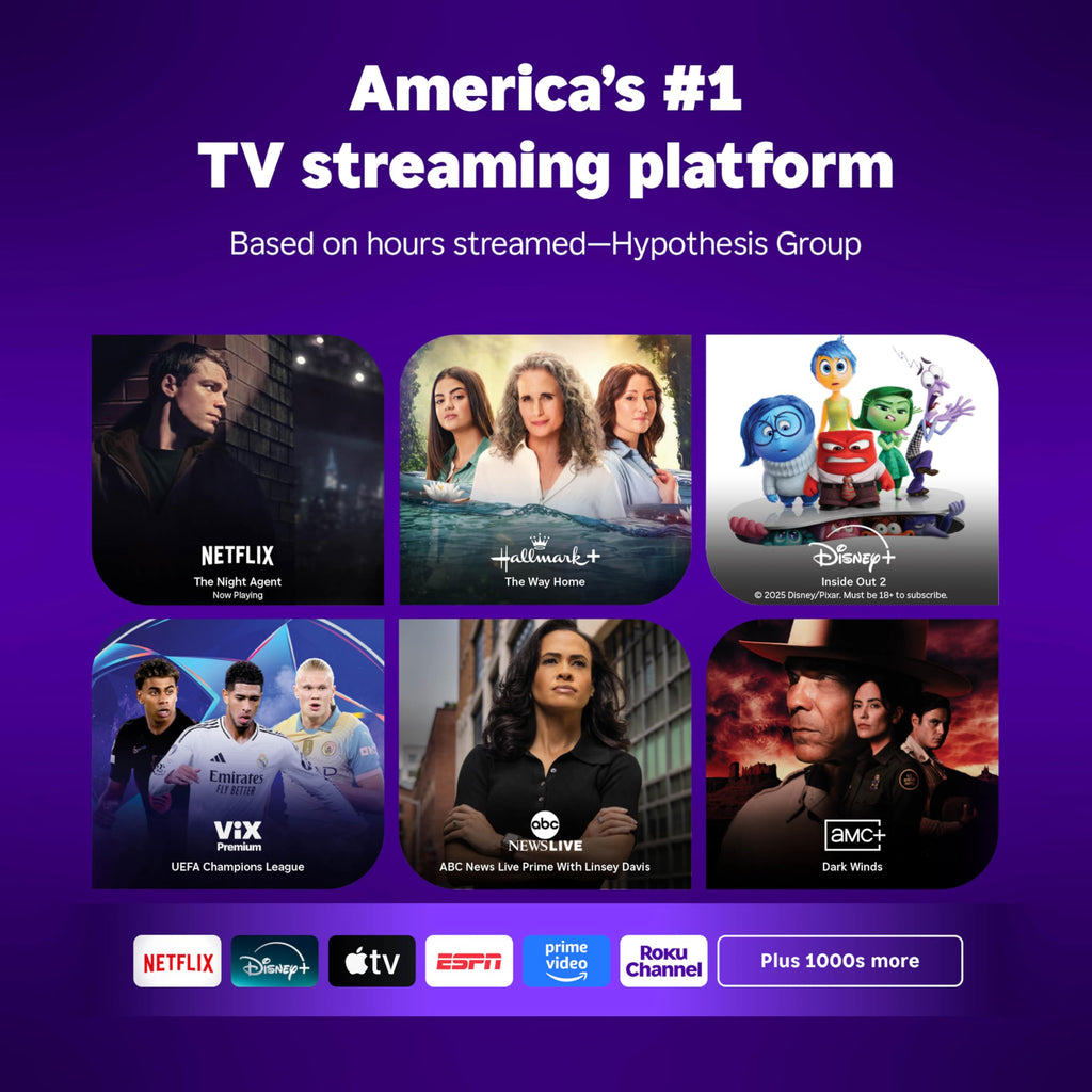 Roku Smart TV – 43-Inch Select Series, 4K HDR TV – Roku TV with Roku Remote – Flat Screen LED Television with Wi-Fi for Streaming Live Local News, Sports, Family Entertainment