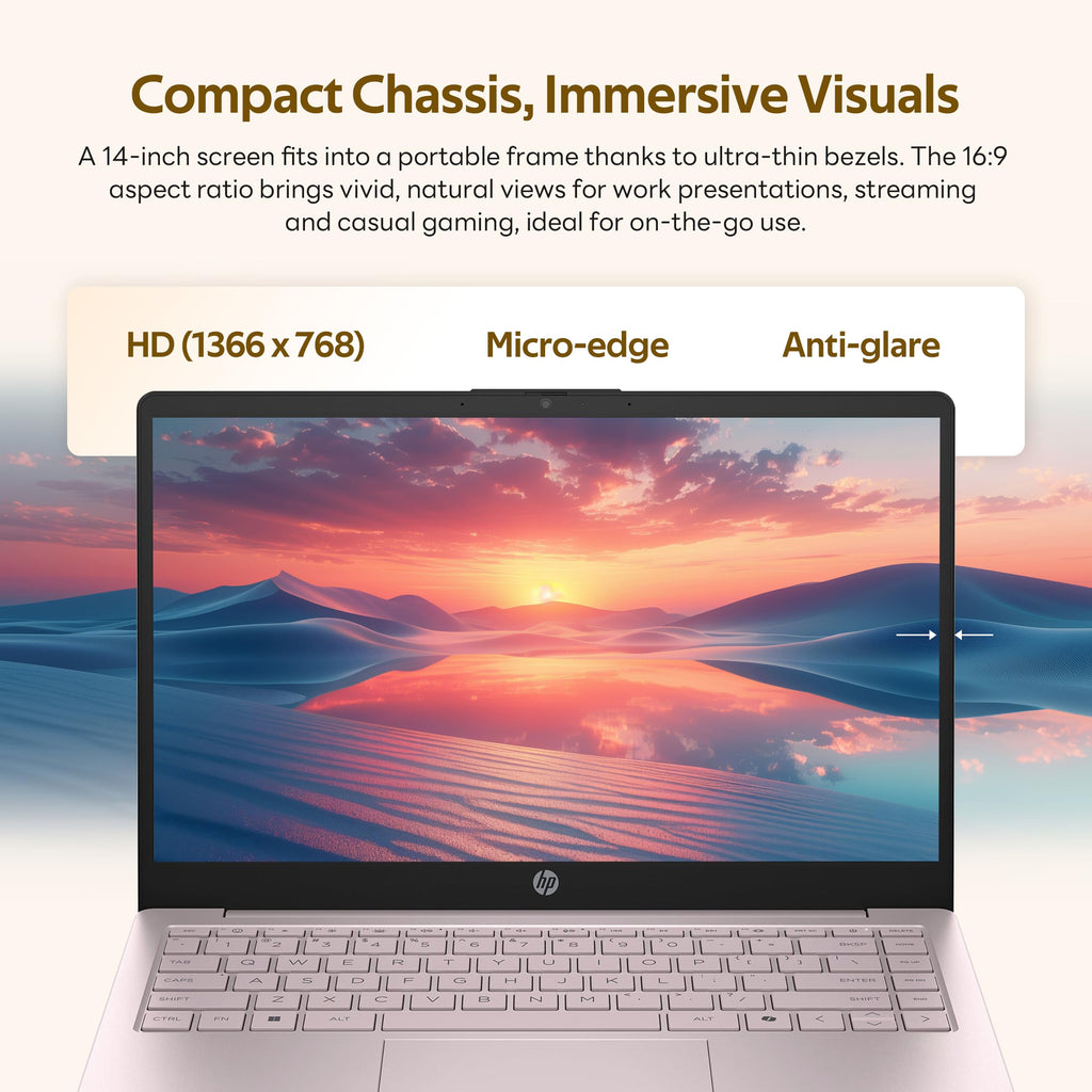 HP Stream 14" Laptop with AI Copilot, Flagship for Students & Business, 13th Gen Intel 4-Core, 4GB RAM, 256GB Storage (128GB UFS + 128GB Docking Station), Office 365 1-Year, Win 11 S, Sky Blue