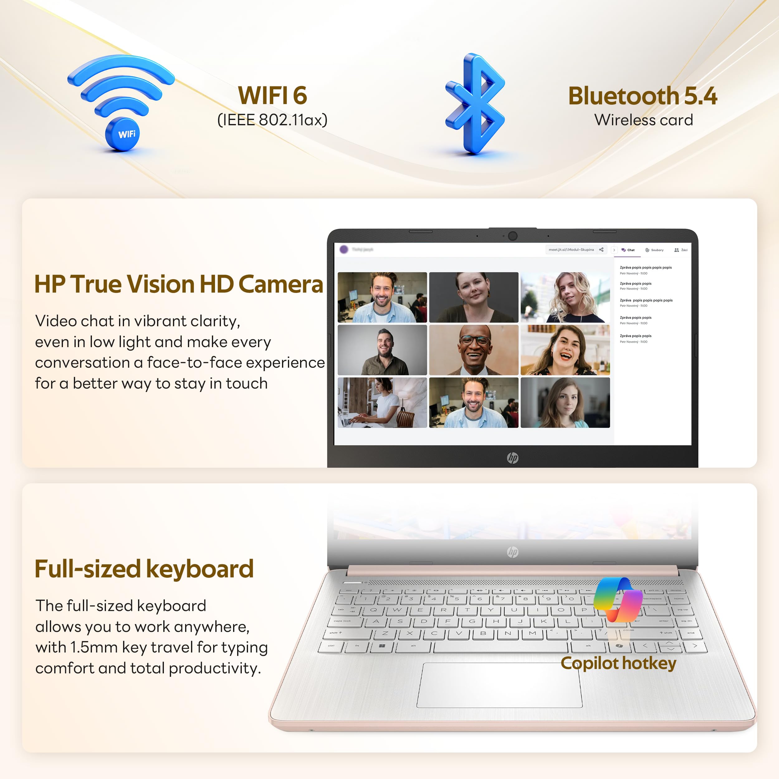 HP Stream 14" Laptop with AI Copilot, Flagship for Students & Business, 13th Gen Intel 4-Core, 4GB RAM, 256GB Storage (128GB UFS + 128GB Docking Station), Office 365 1-Year, Win 11 S, Sky Blue