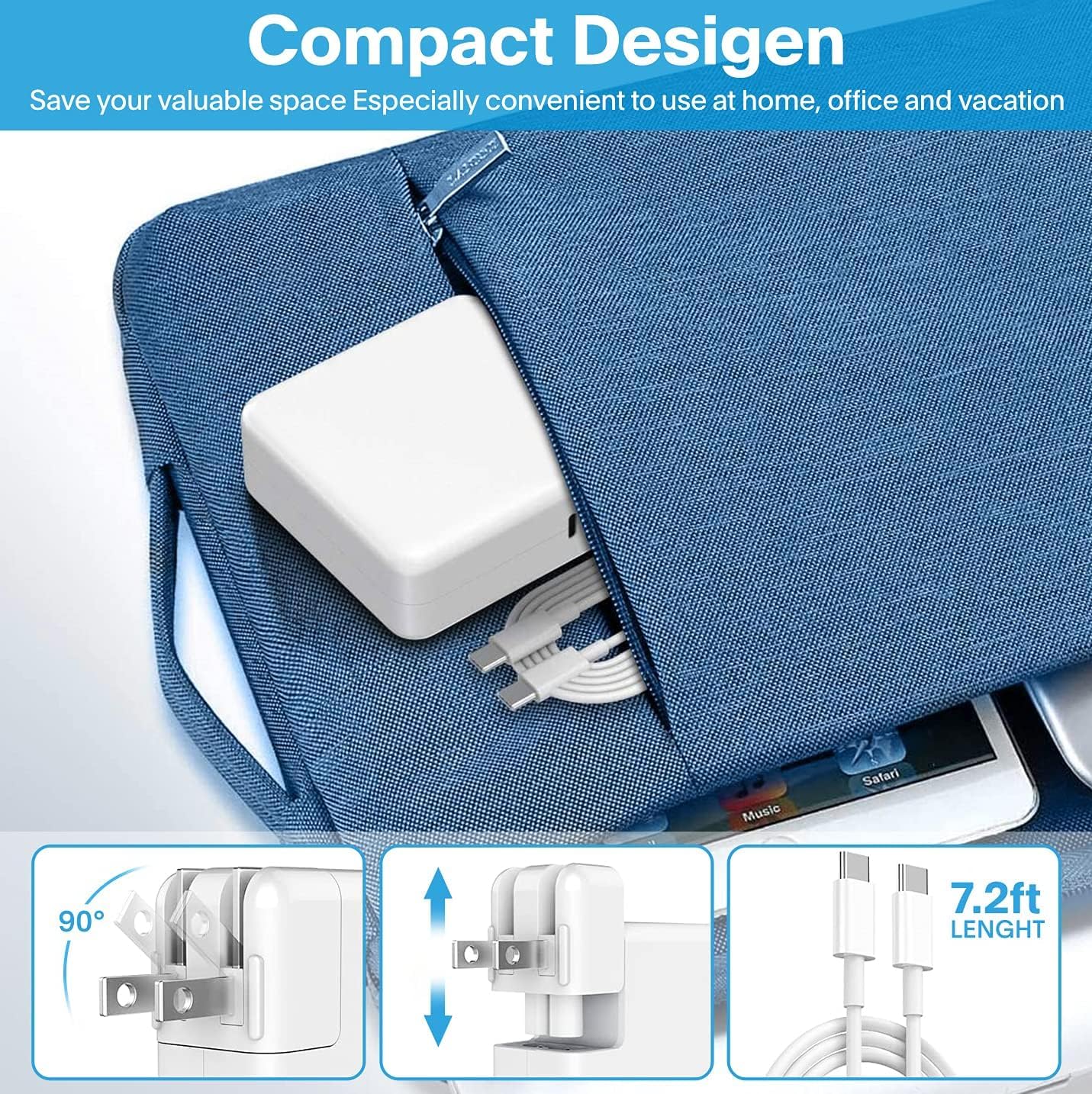 Mac Book Pro Charger-118W USB C Fast Charger Power Adapter Compatible with MacBook Pro/MacBook Air 16 15 14 13 Inch, M1 M2 M3 M4 M5, New iPad Pro and All USB C Device, 6.6ft Charge Cable