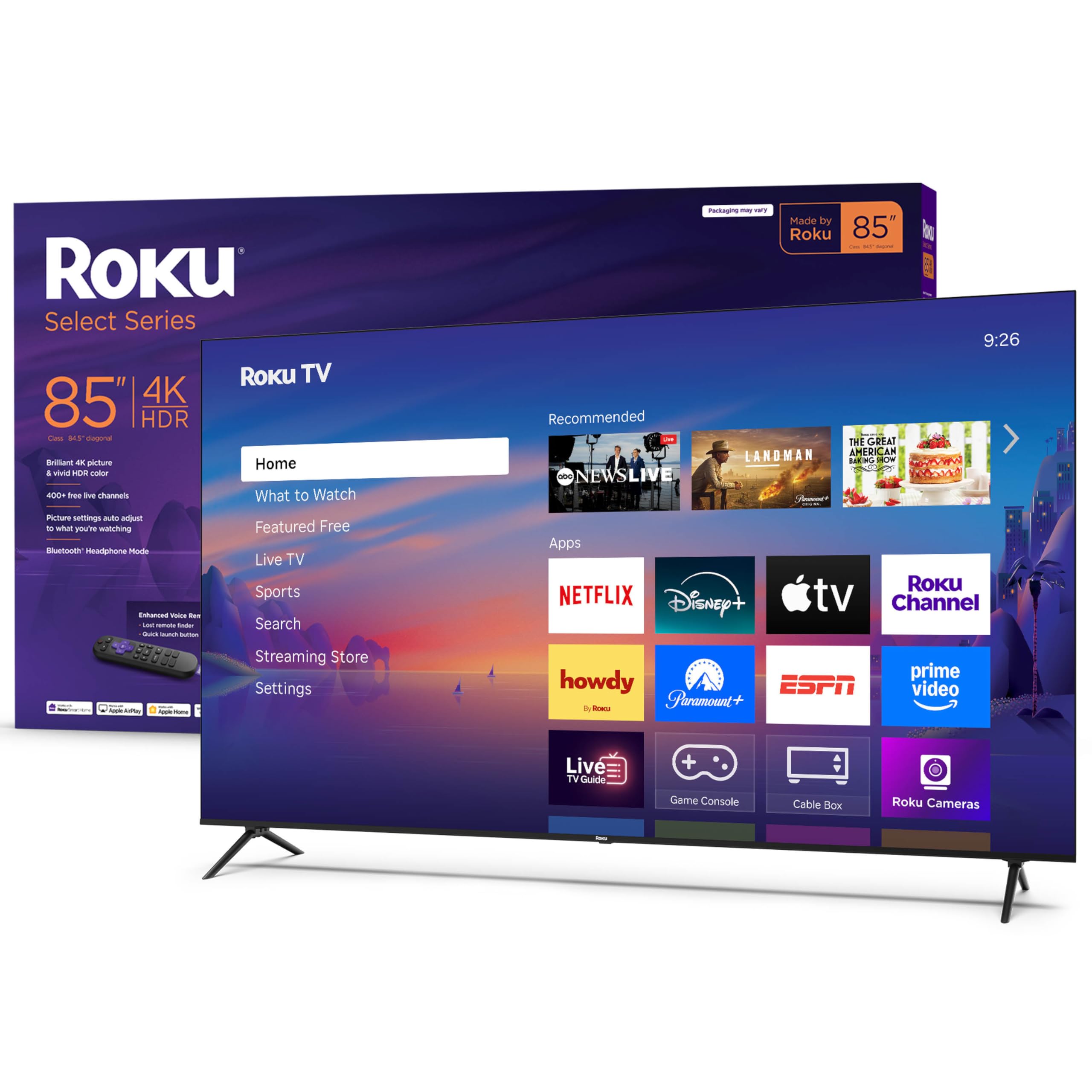 Roku Smart TV – 43-Inch Select Series, 4K HDR TV – Roku TV with Roku Remote – Flat Screen LED Television with Wi-Fi for Streaming Live Local News, Sports, Family Entertainment