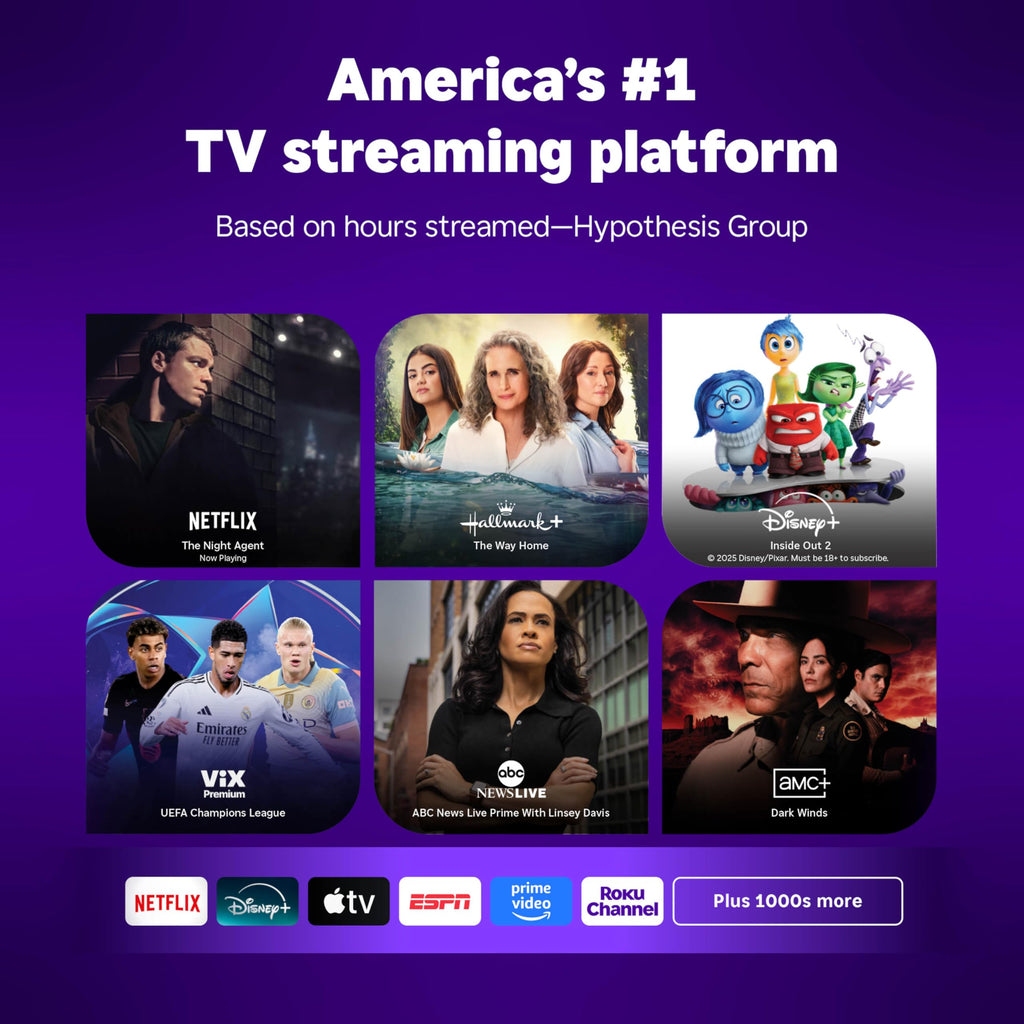 Roku Smart TV – 43-Inch Select Series, 4K HDR TV – Roku TV with Roku Remote – Flat Screen LED Television with Wi-Fi for Streaming Live Local News, Sports, Family Entertainment