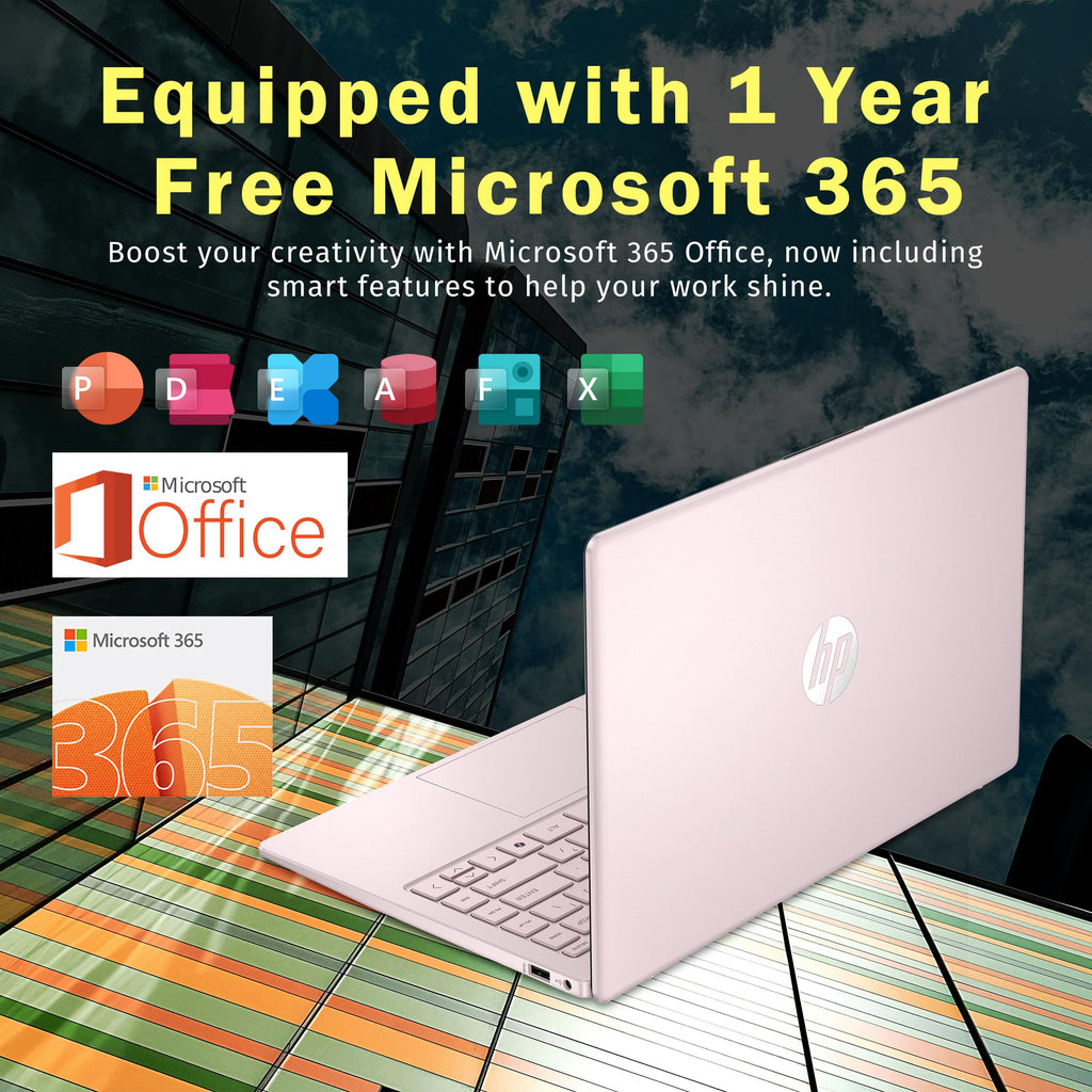 HP Stream 14" Laptop with AI Copilot, Flagship for Students & Business, 13th Gen Intel 4-Core, 4GB RAM, 256GB Storage (128GB UFS + 128GB Docking Station), Office 365 1-Year, Win 11 S, Sky Blue