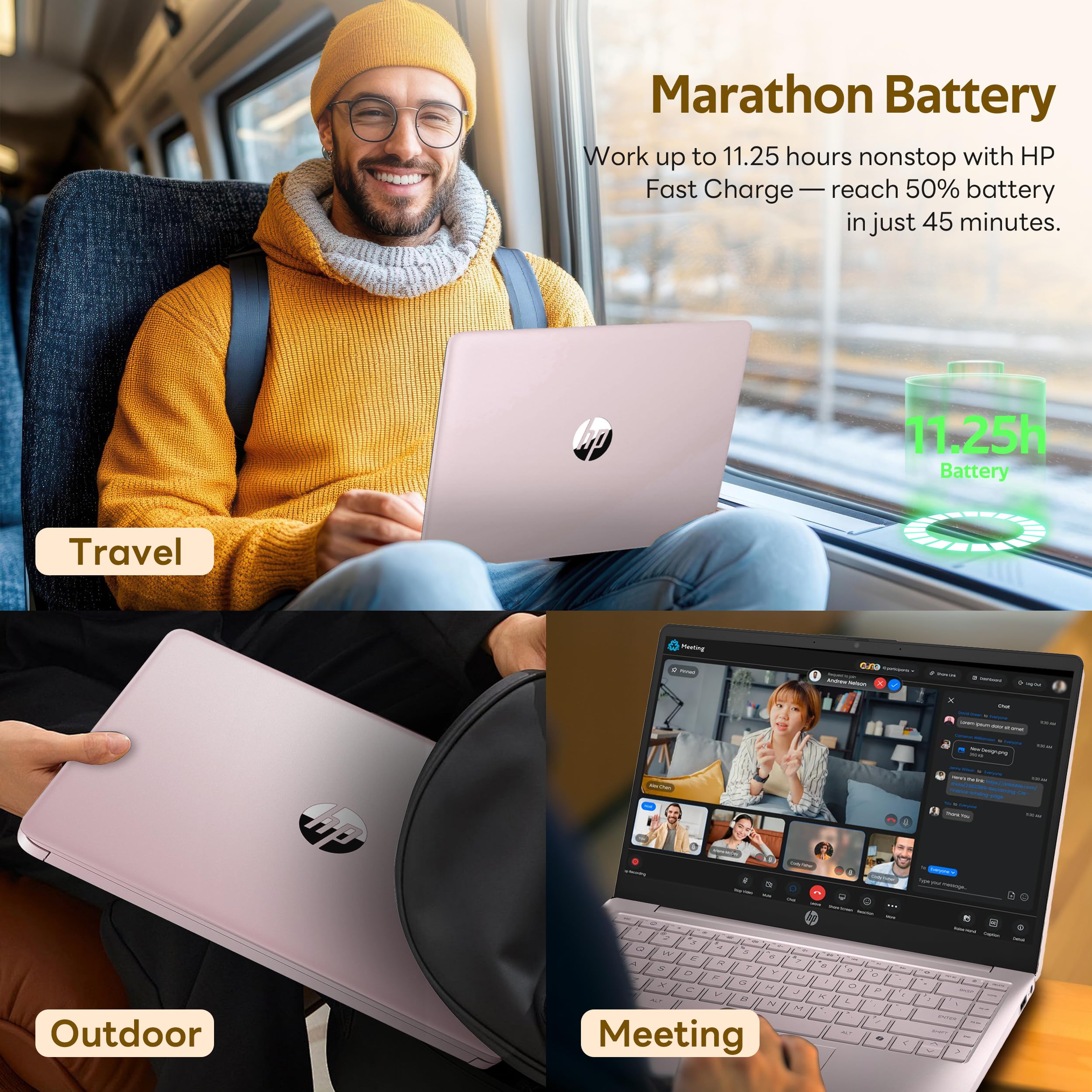HP Stream 14" Laptop with AI Copilot, Flagship for Students & Business, 13th Gen Intel 4-Core, 4GB RAM, 256GB Storage (128GB UFS + 128GB Docking Station), Office 365 1-Year, Win 11 S, Sky Blue